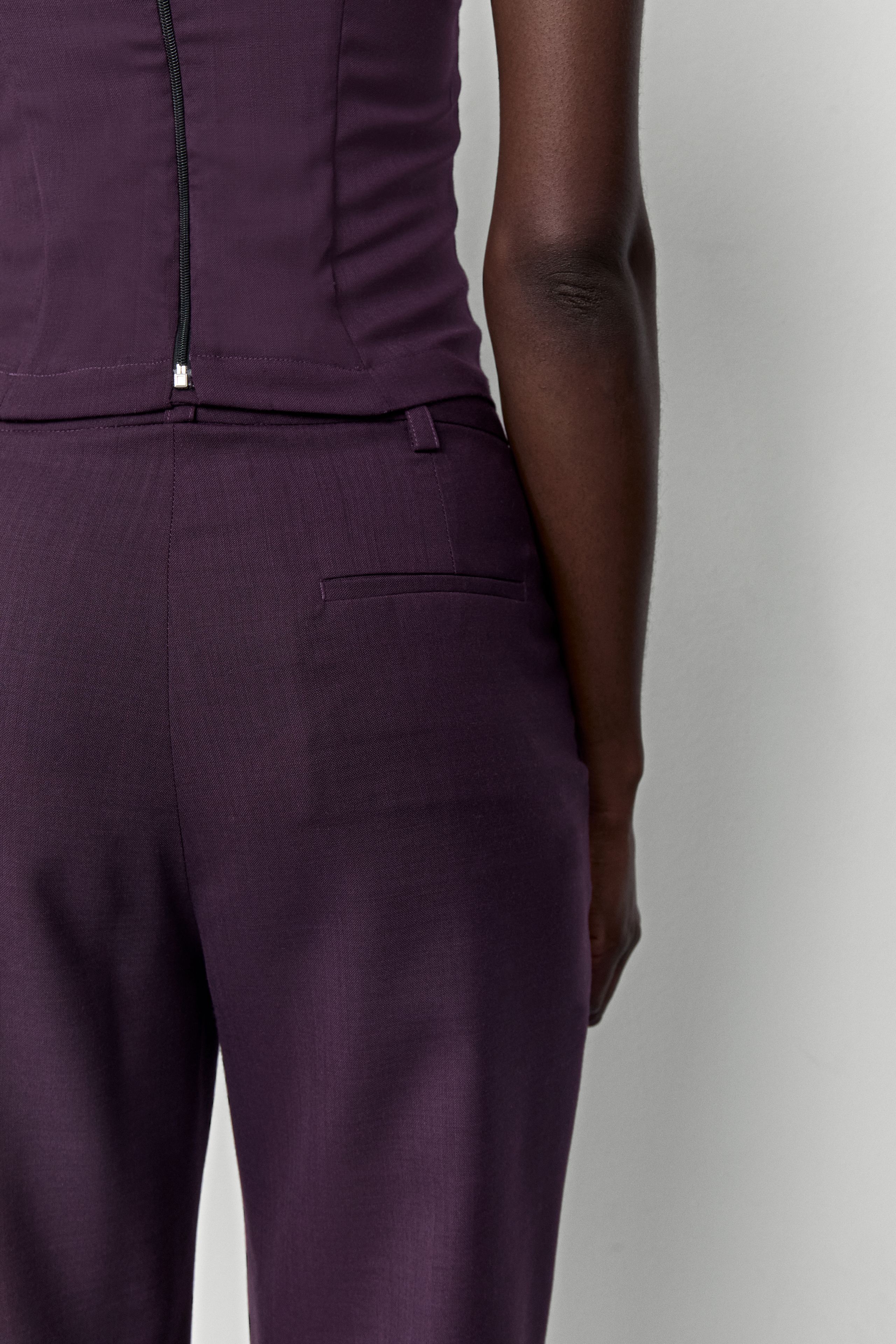 Exene Trousers - Fig Wool Blend | Miista