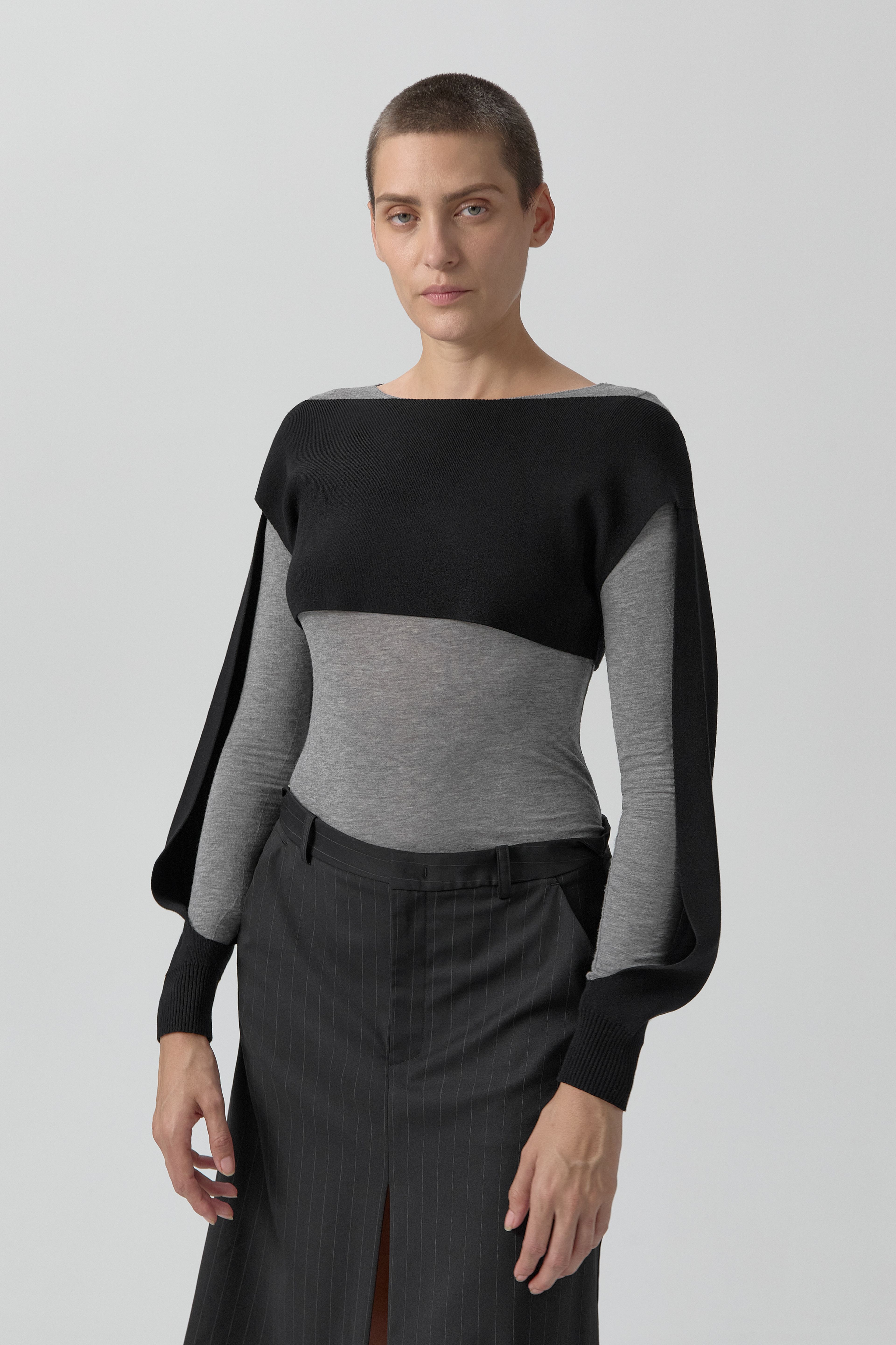 Linda Sleeves - Black Viscose Knit | Miista | Designed & Handmade in Europe