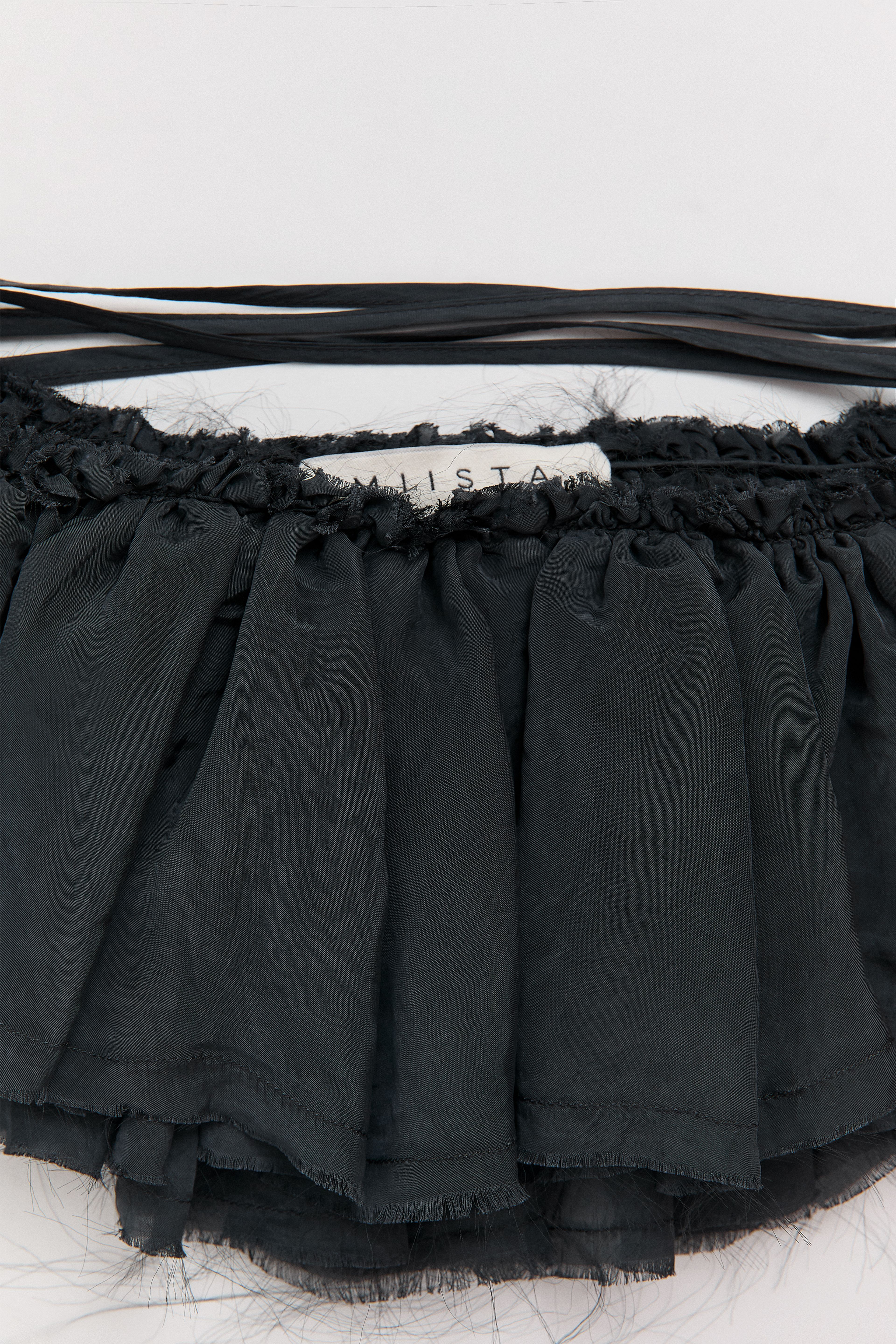 Vanny Washed Black Sheer Ruffle | Miista | Designed & Handmade in Europe