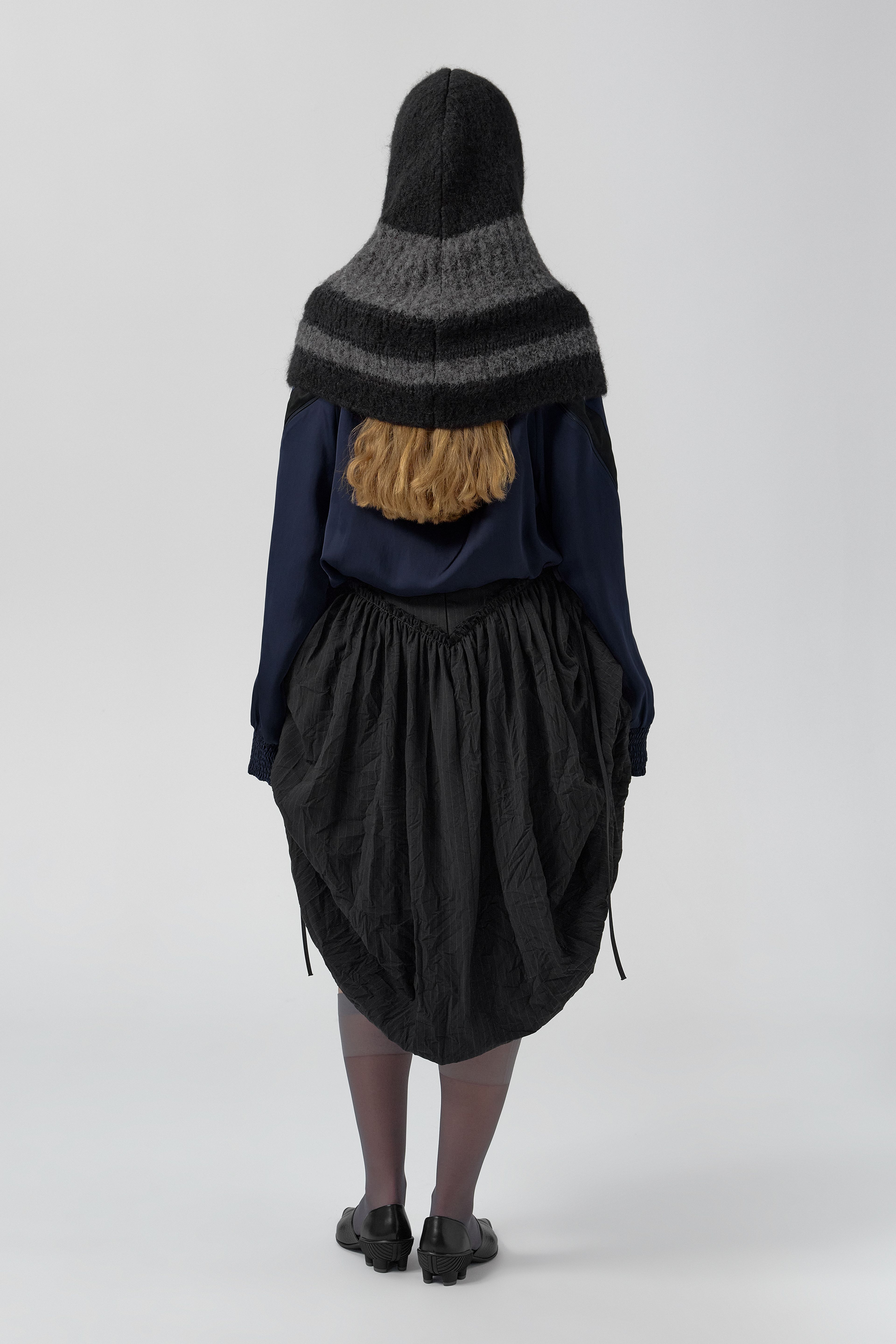 Mona Balaclava - Black Grey Fine Alpaca Knit | Miista | Designed & Handmade in Europe
