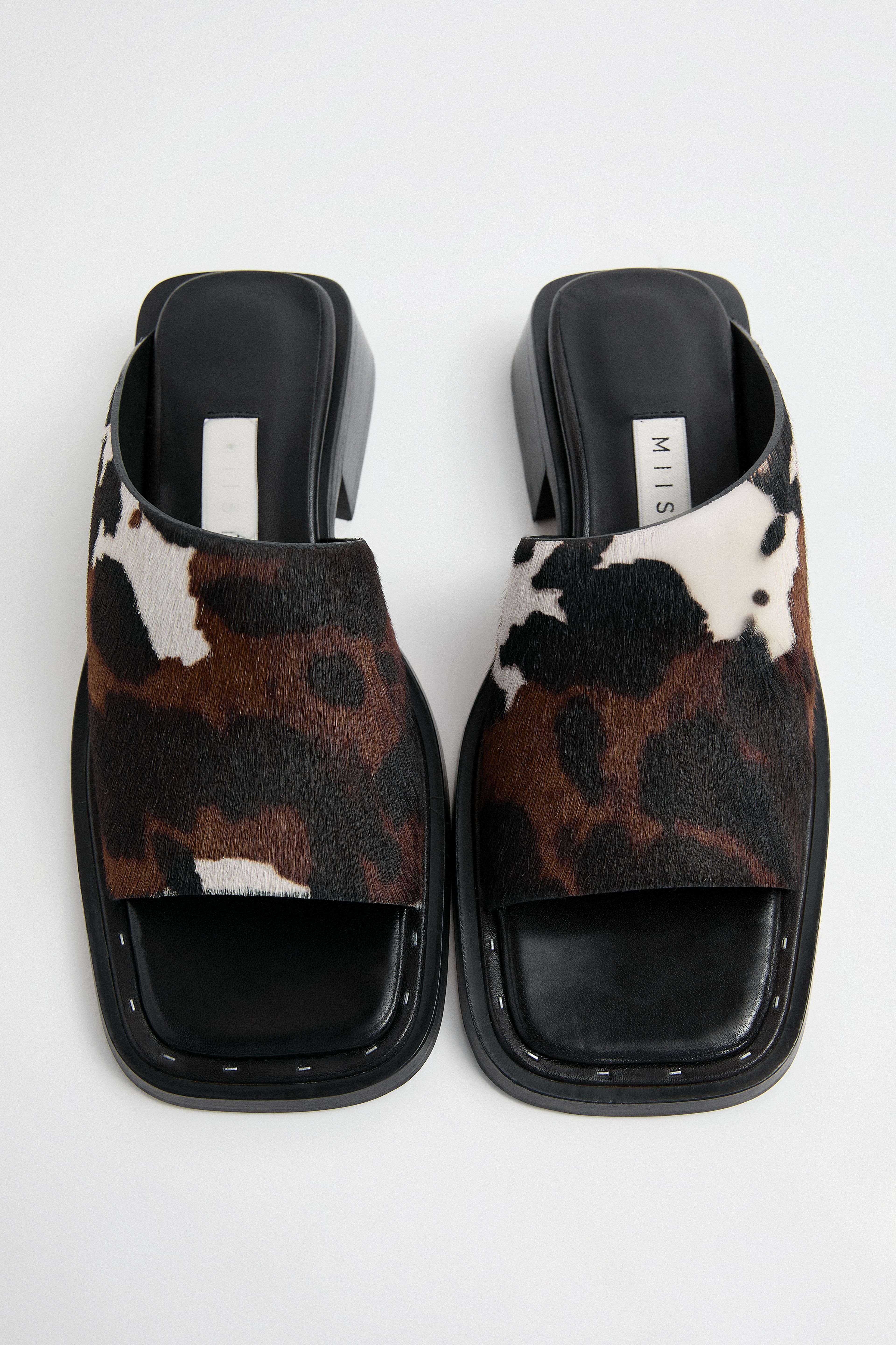Alendra Cow Asymmetric Sandals | Miista | Designed & Handmade in Europe