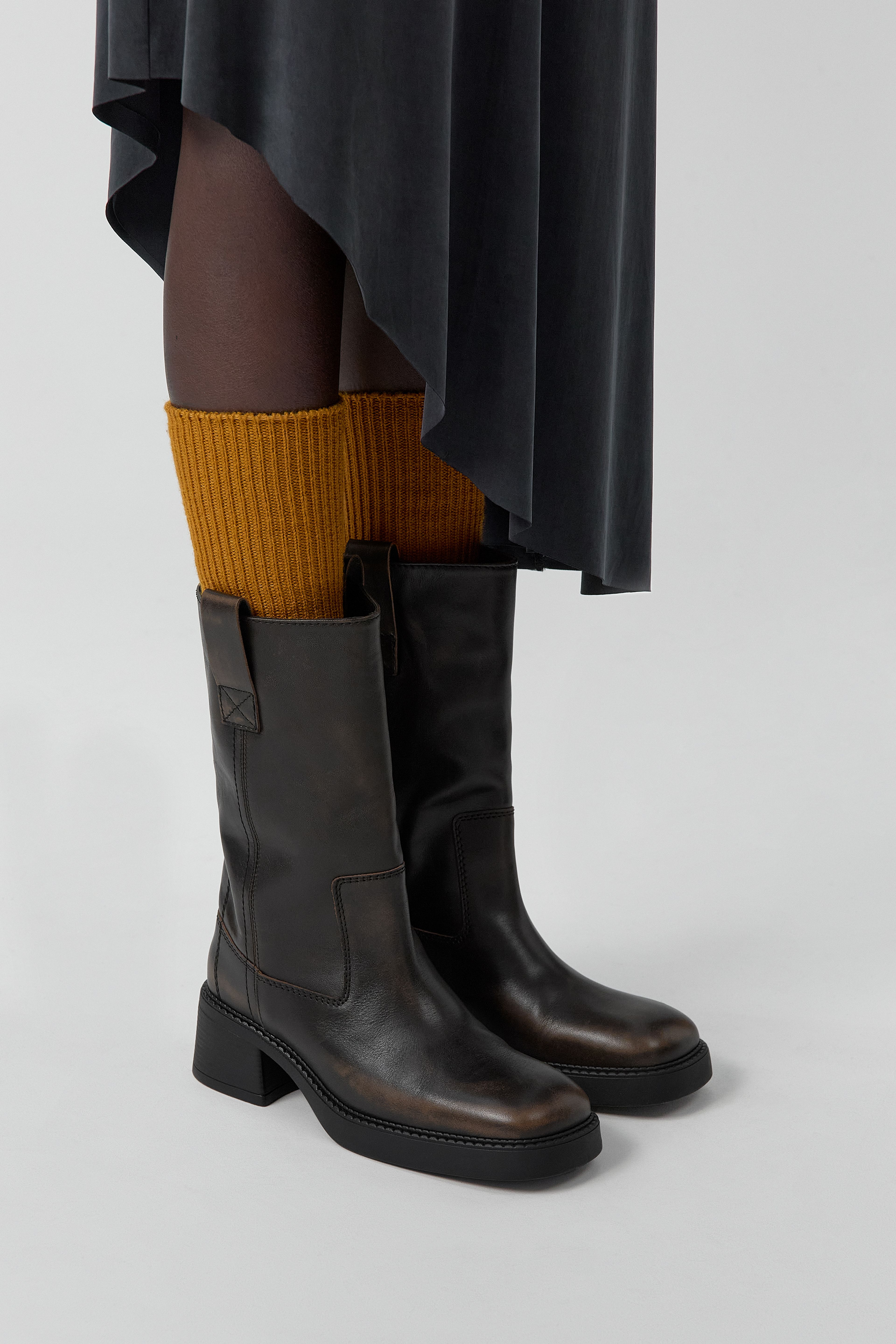 Inaya Boots - Brown Brush Off Leather | Miista | Designed & Handmade in Europe