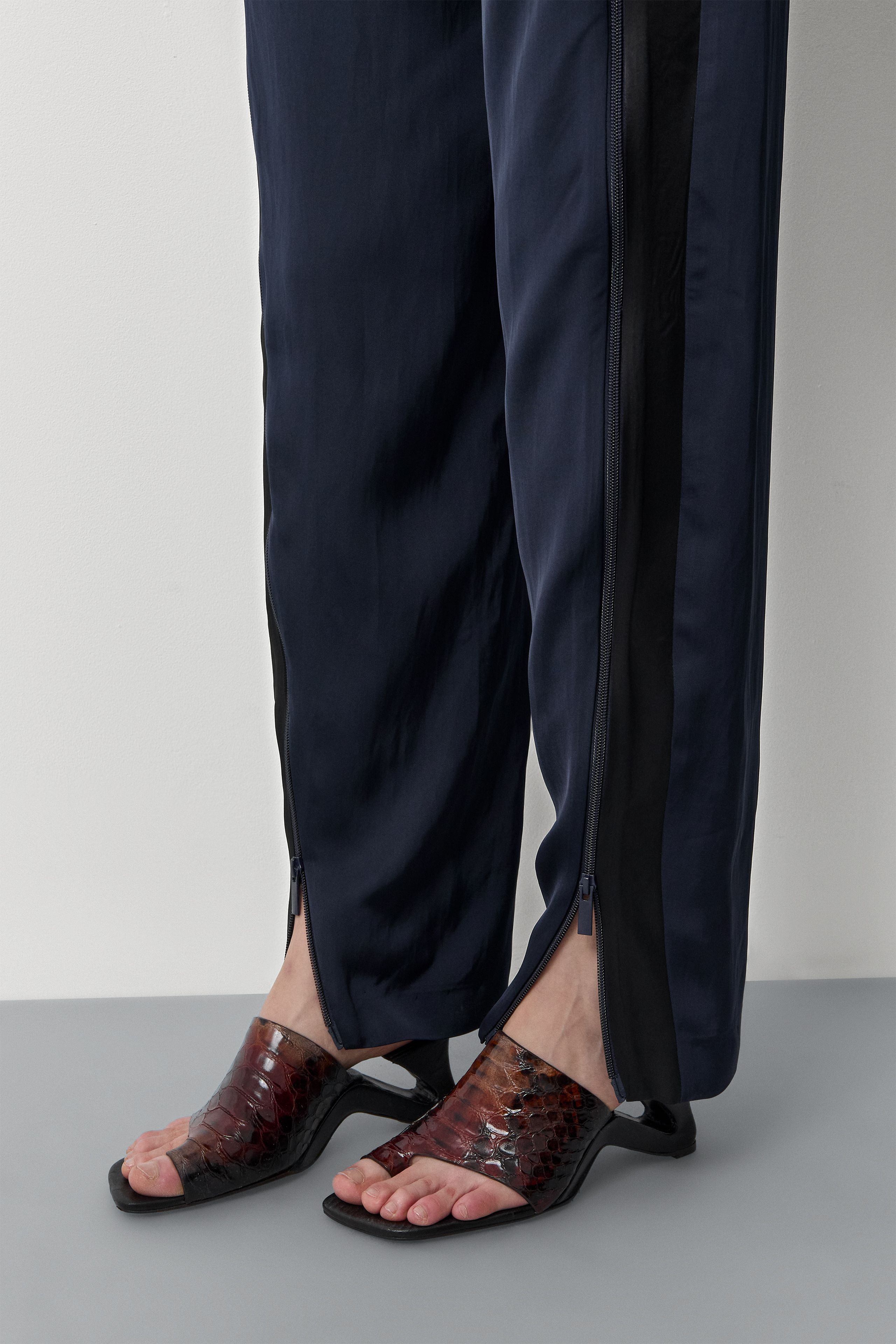 Callista Deep Blue And Black Track Pants | Miista | Designed & Handmade in Europe