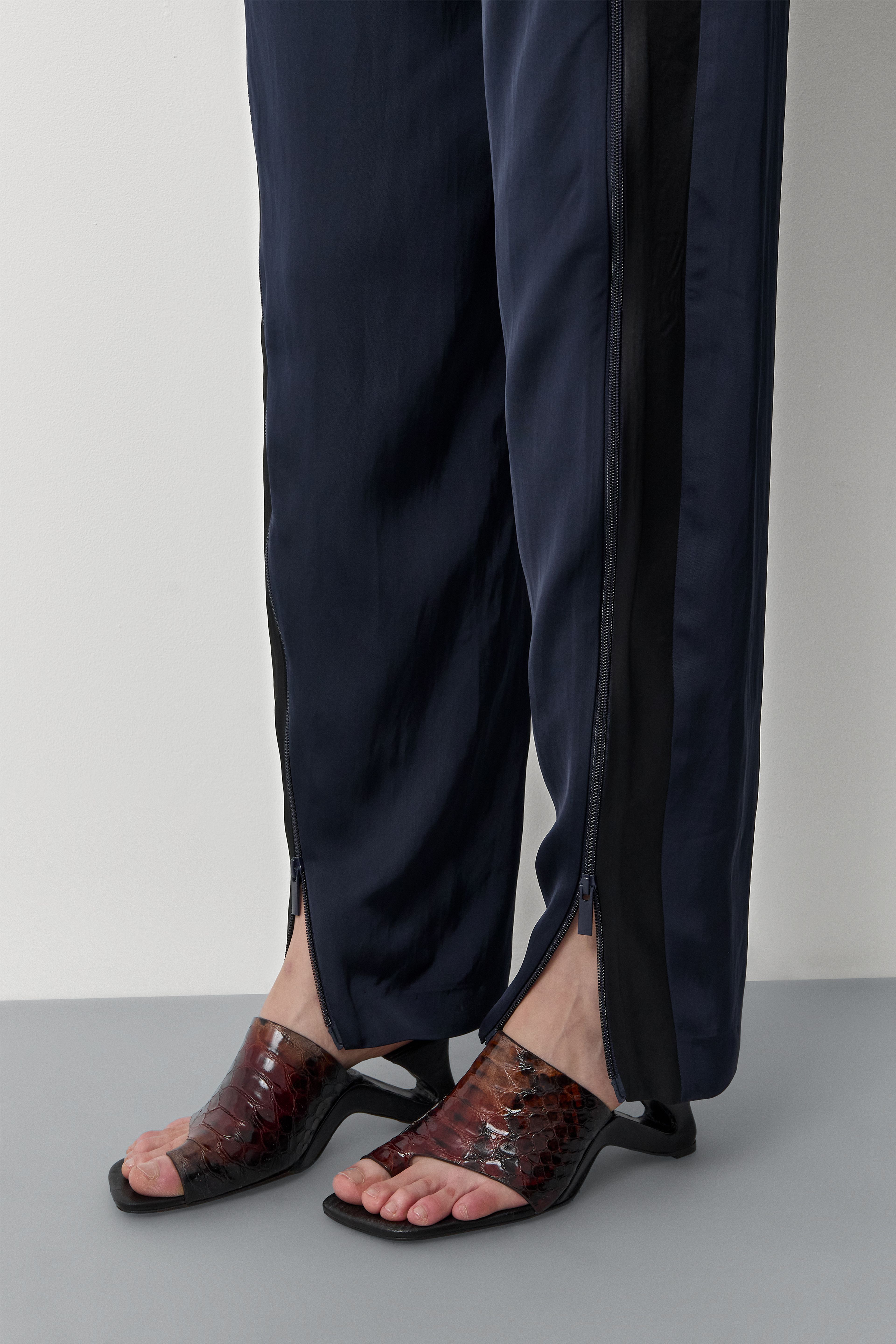 Callista Deep Blue And Black Track Pants | Miista | Designed & Handmade in Europe