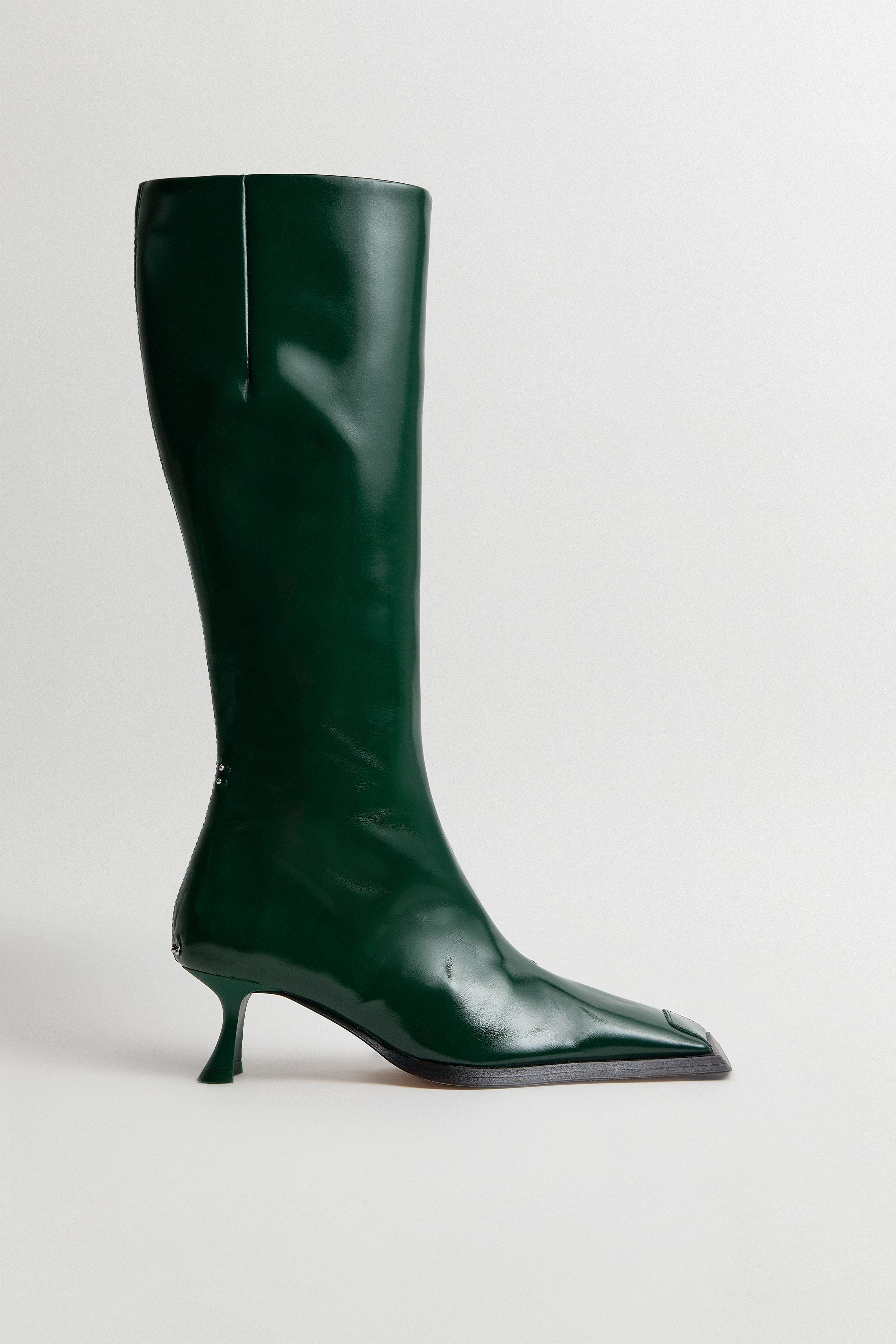 Alfreda Boots - Dark Green Leather | Miista
