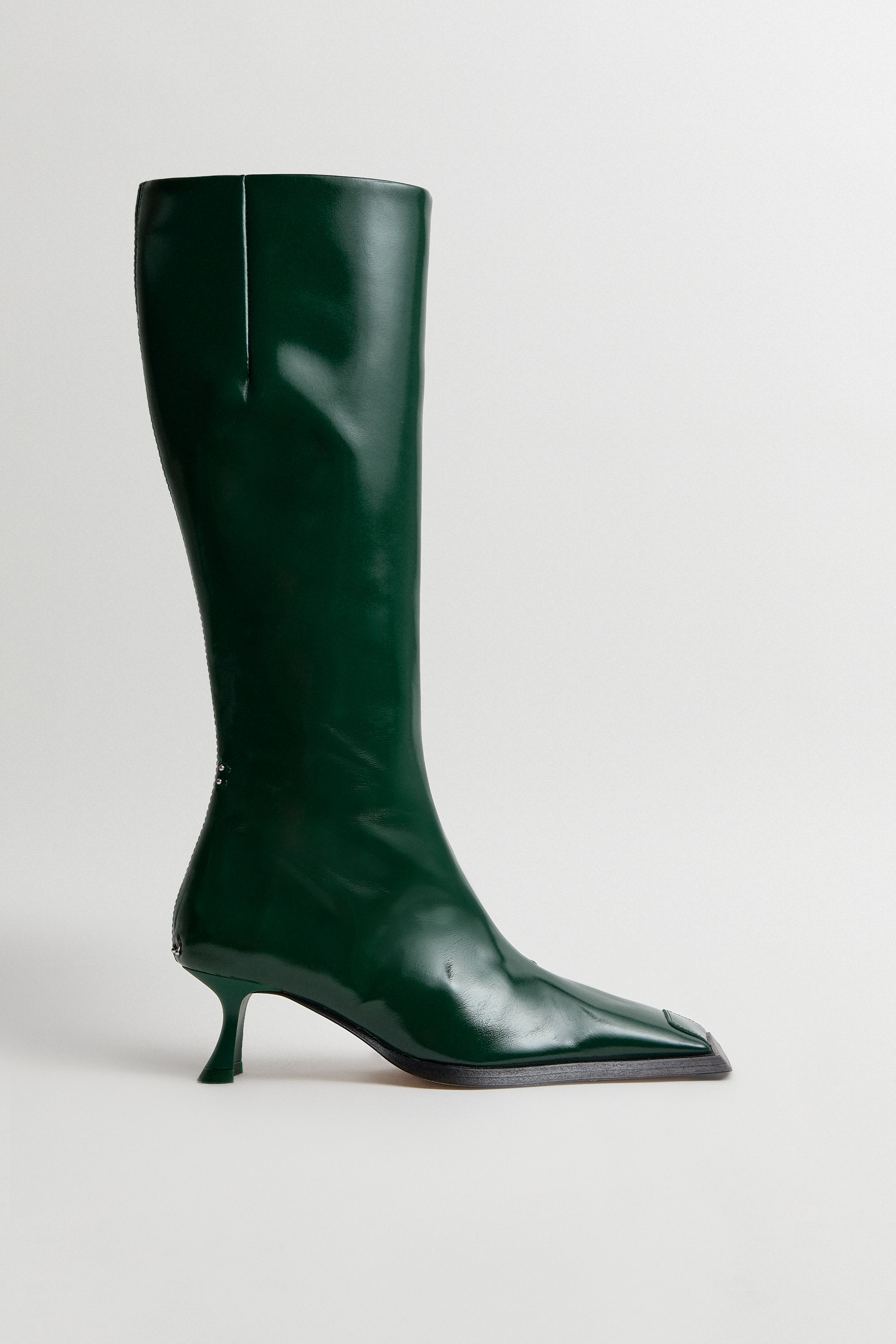 Alfreda Boots Dark Green Leather | Miista | Designed & Handmade in Europe