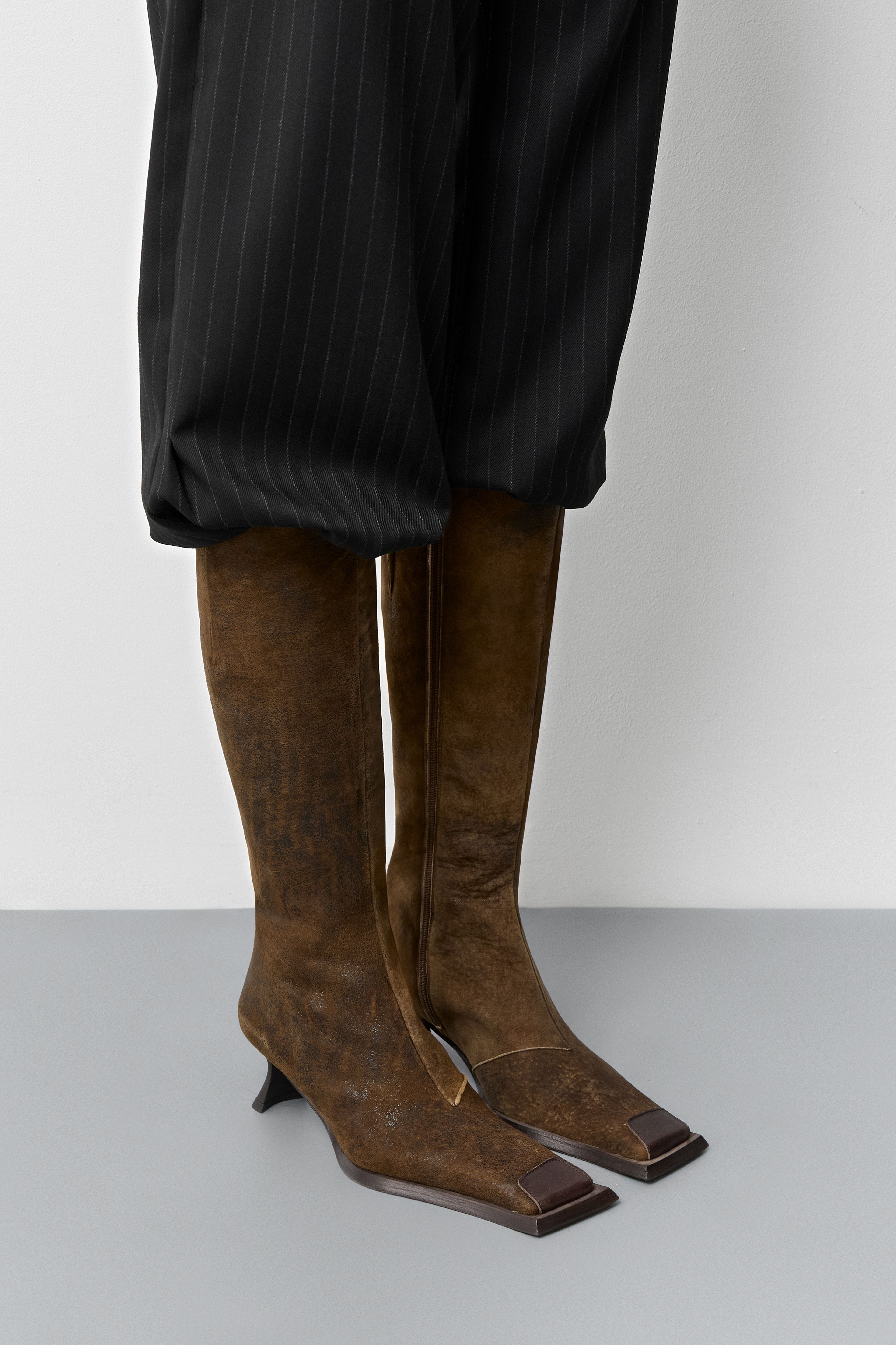 Alfreda Broken Brown Tall Boots | Miista | Designed & Handmade in Europe