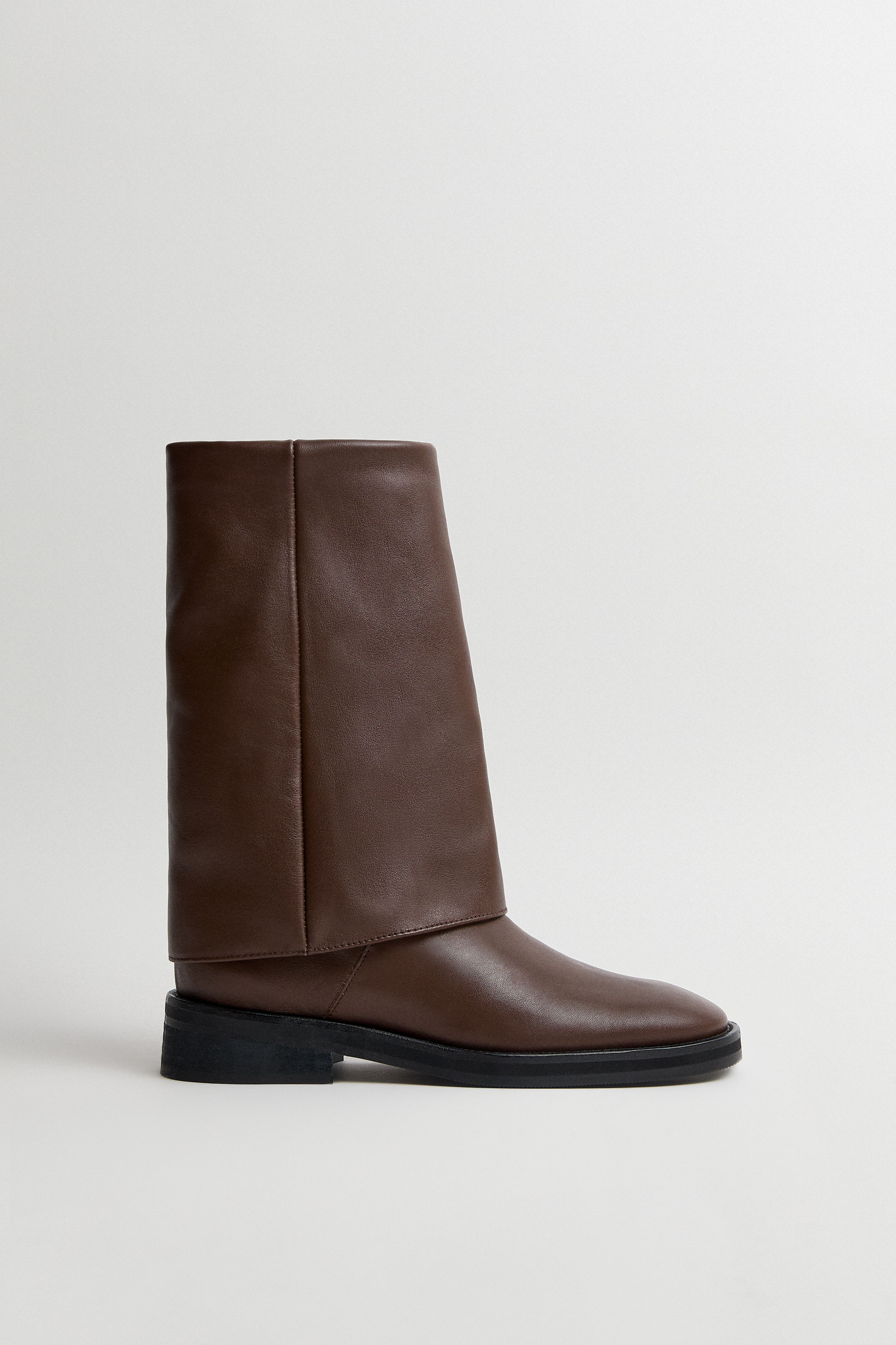 Arden Boots Brown Fold Over Leather | Miista | Designed & Handmade in Europe
