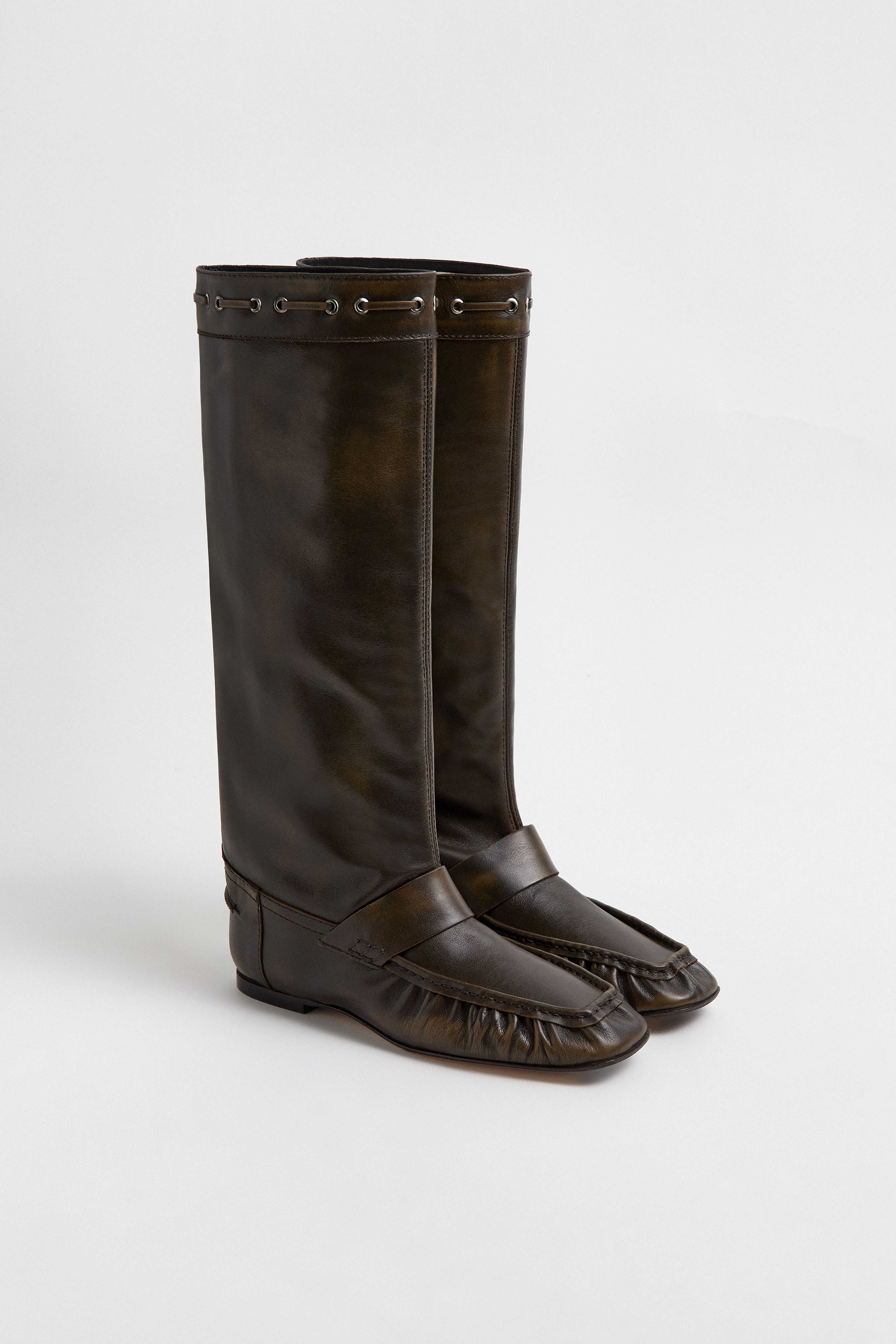 Kali Boots - Brown Brush Off Leather | Miista | Designed & Handmade in Europe