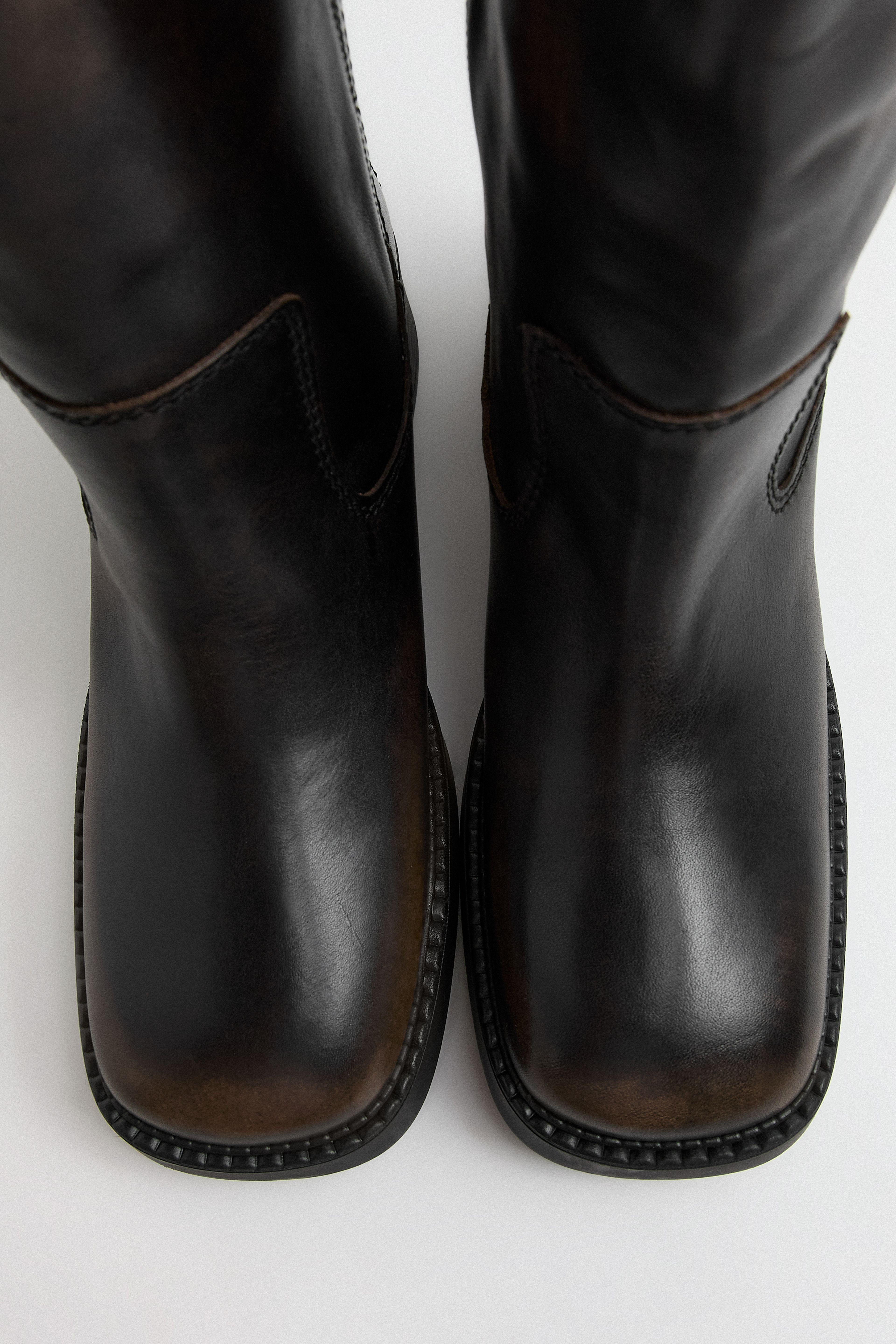 Inaya Boots - Brown Brush Off Leather | Miista | Designed & Handmade in Europe