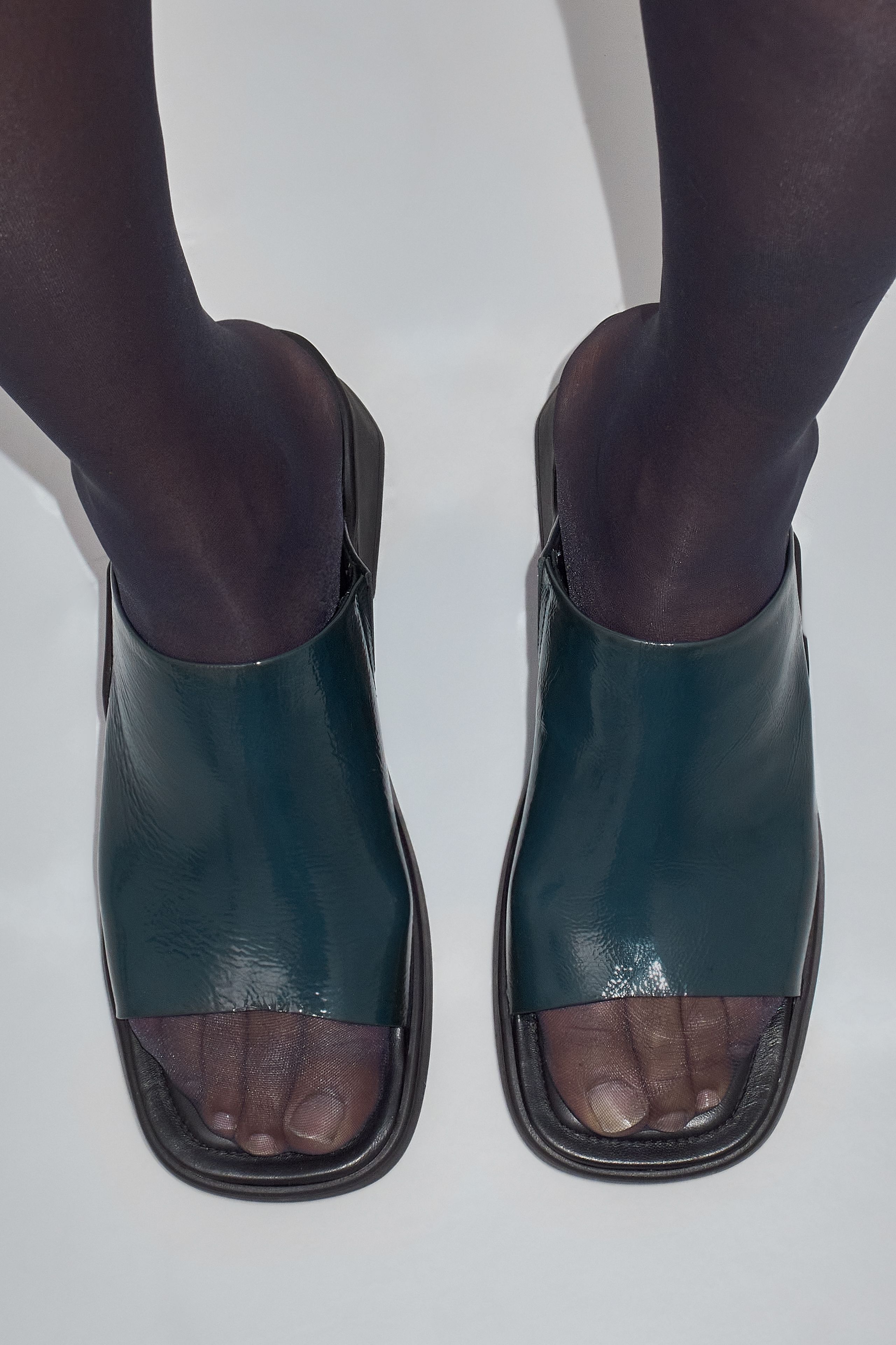 Clarin Navy Mule Sandals | Miista