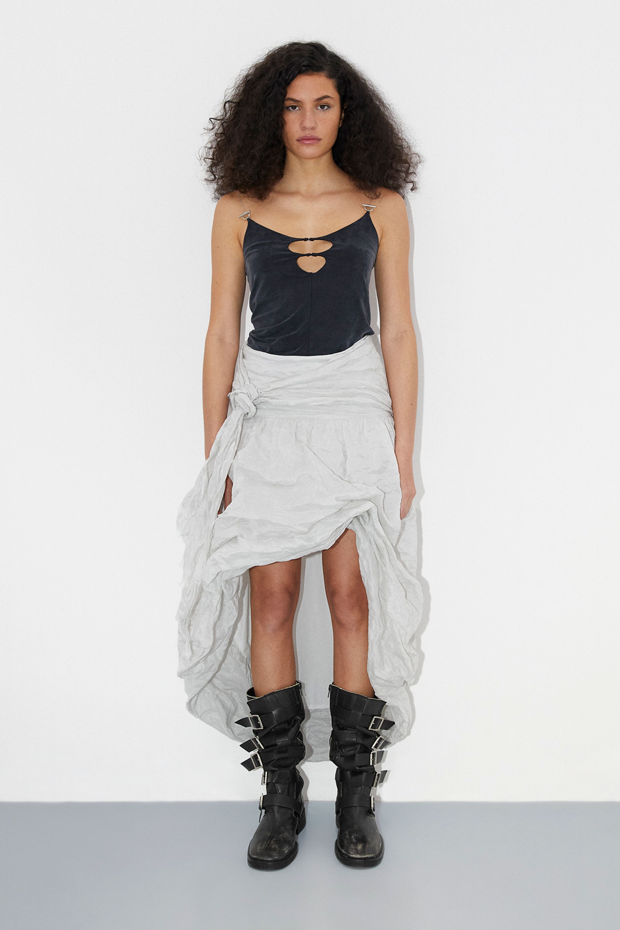 Darina Top - Washed Black Cupro | Miista