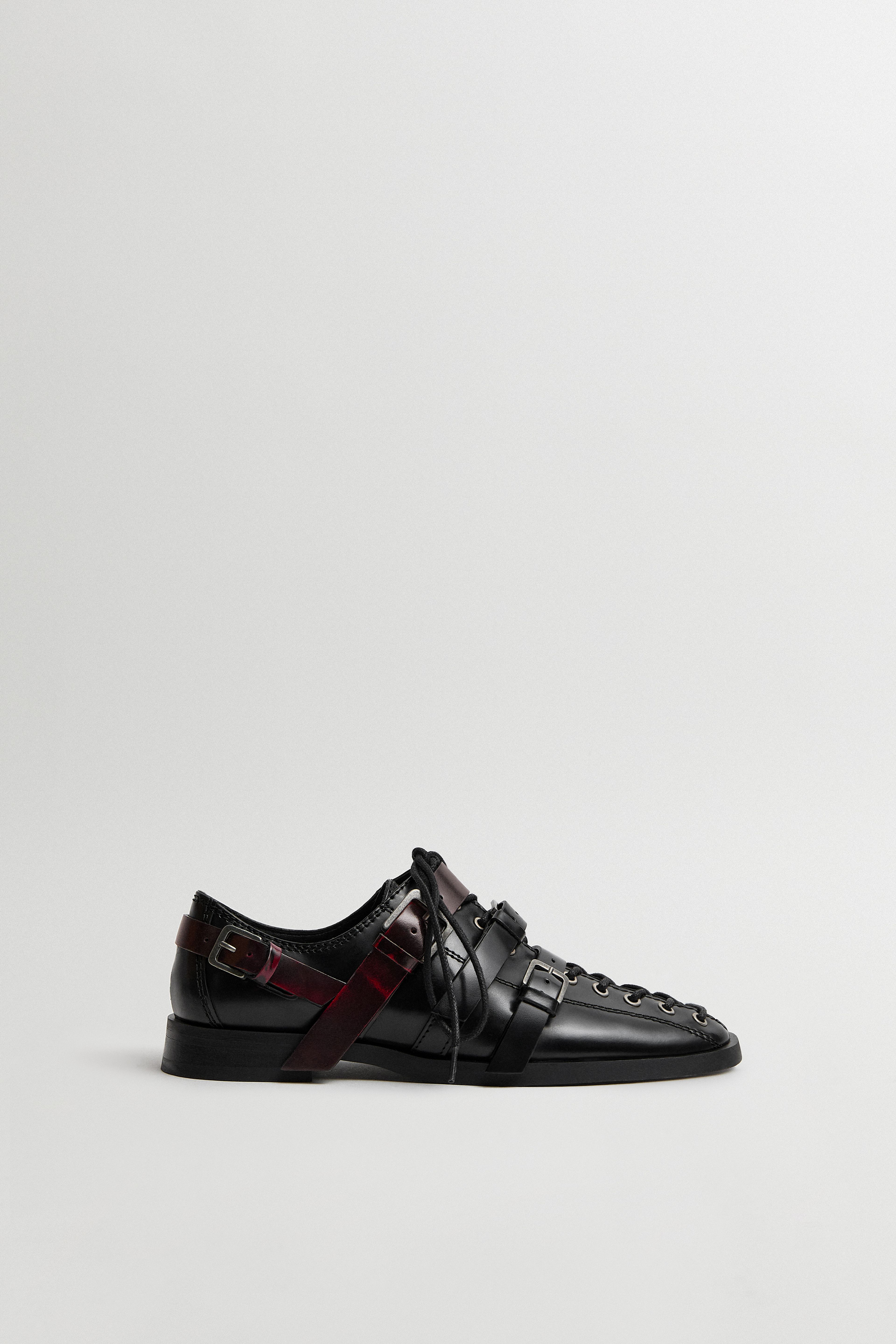 Cobie Loafers - Black Burgundy Leather Derby | Miista | Designed & Handmade in Europe