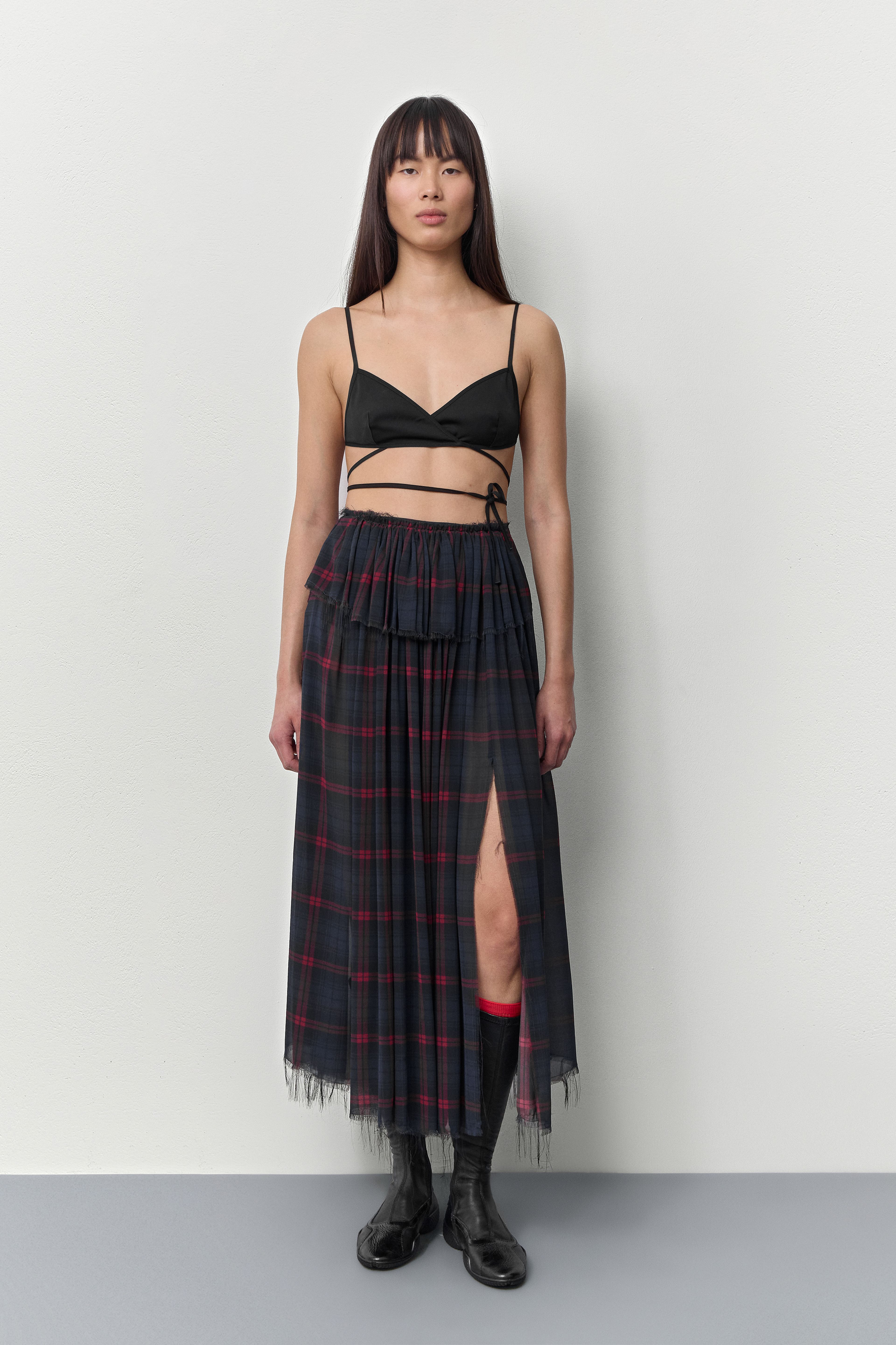 Keir Satin Black Bra | Miista | Designed & Handmade in Europe