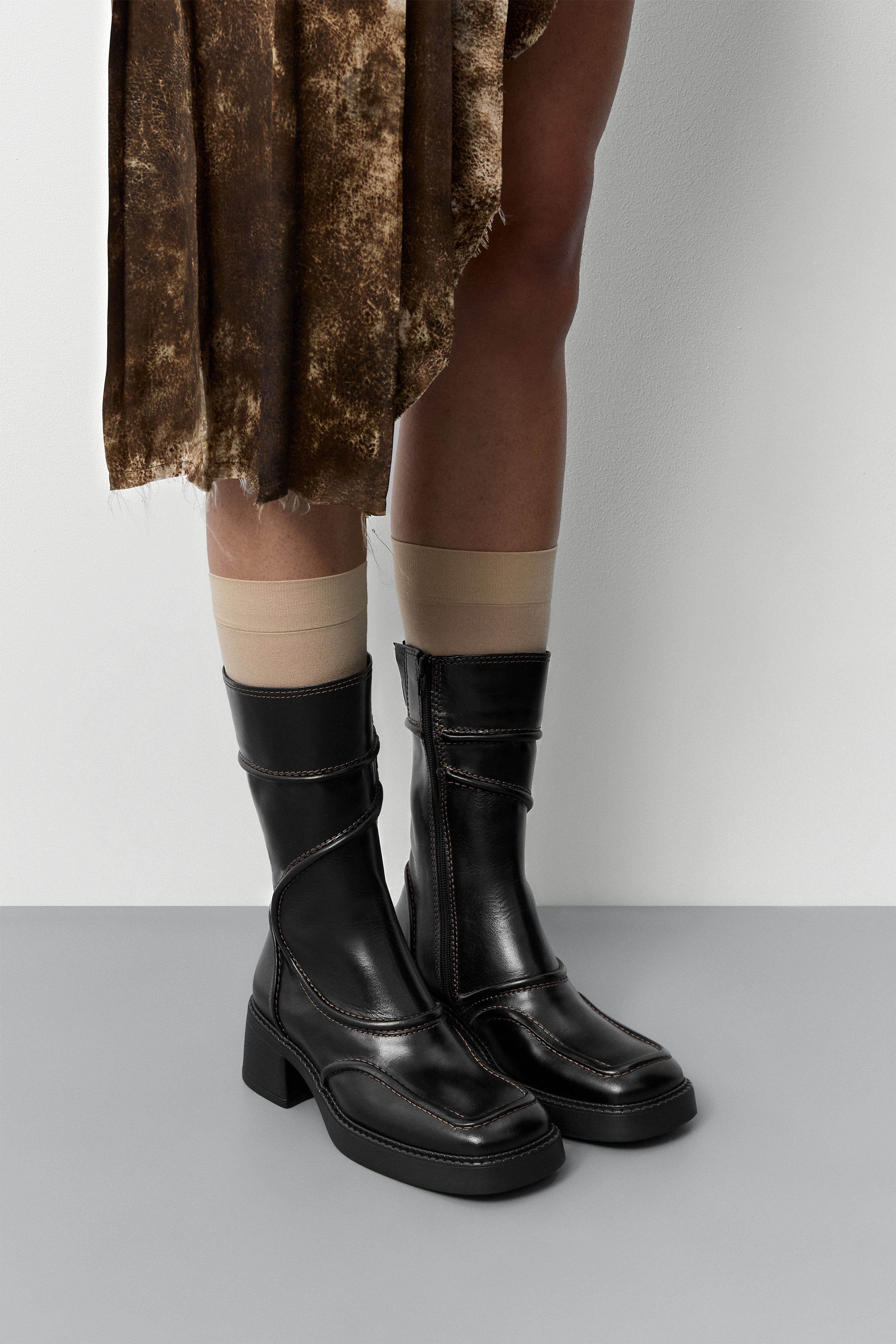 Malene Black & Brown Ankle Boots | Miista | Designed & Handmade in Europe