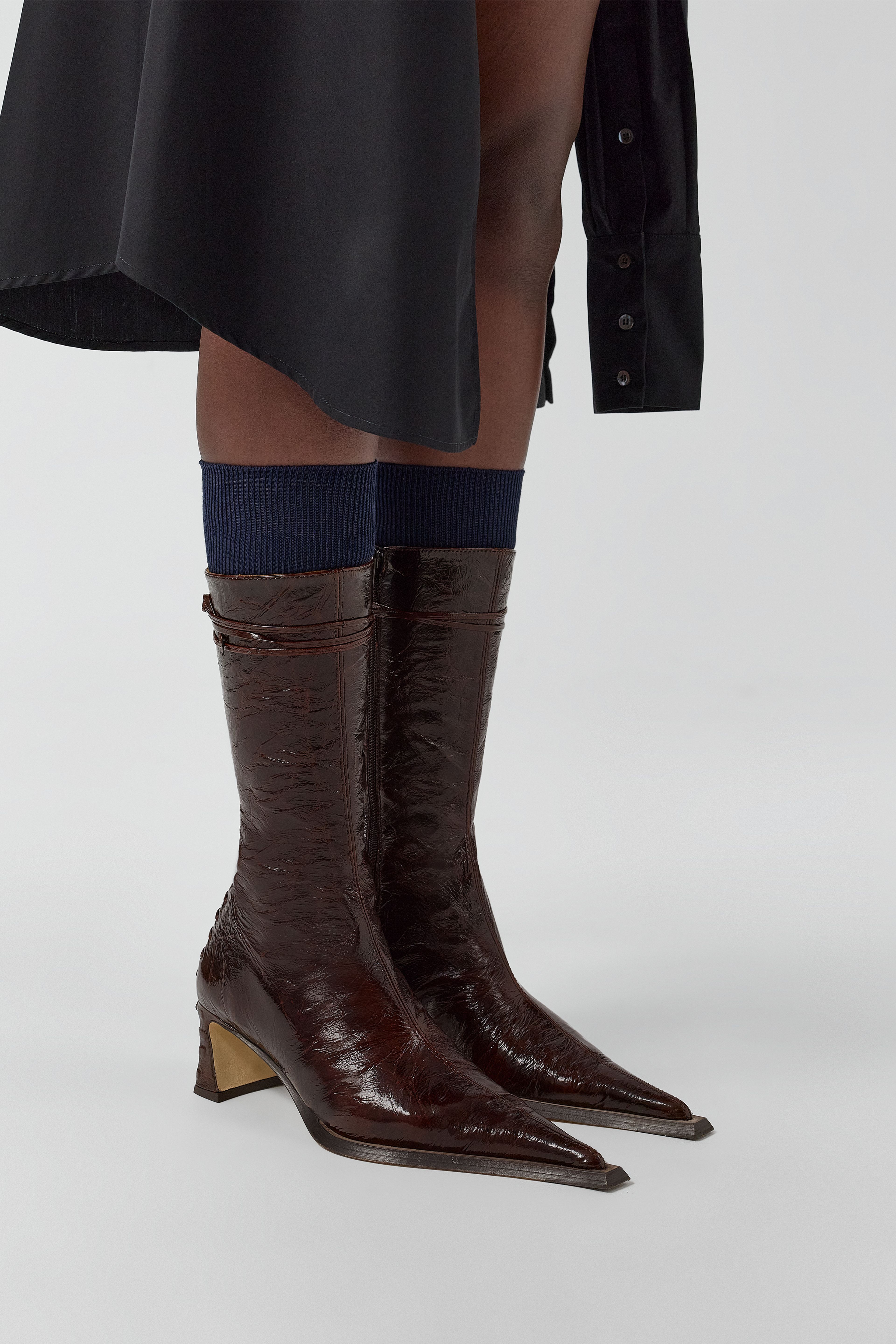 Shelley Boots - Dark Brown Patent Leather | Miista | Designed & Handmade in Europe