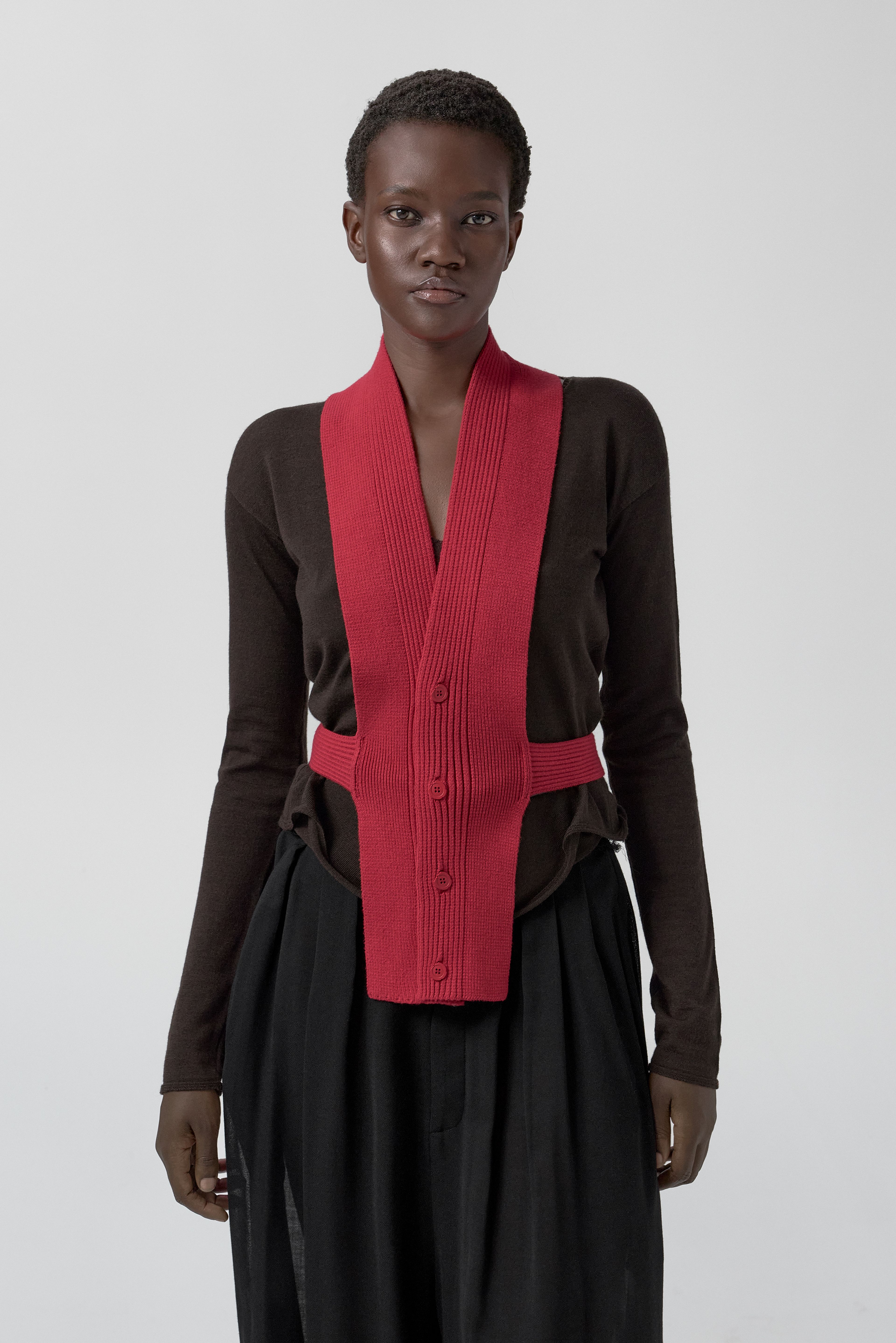 Wirth Scarf - Red Viscose Knit | Miista | Designed & Handmade in Europe