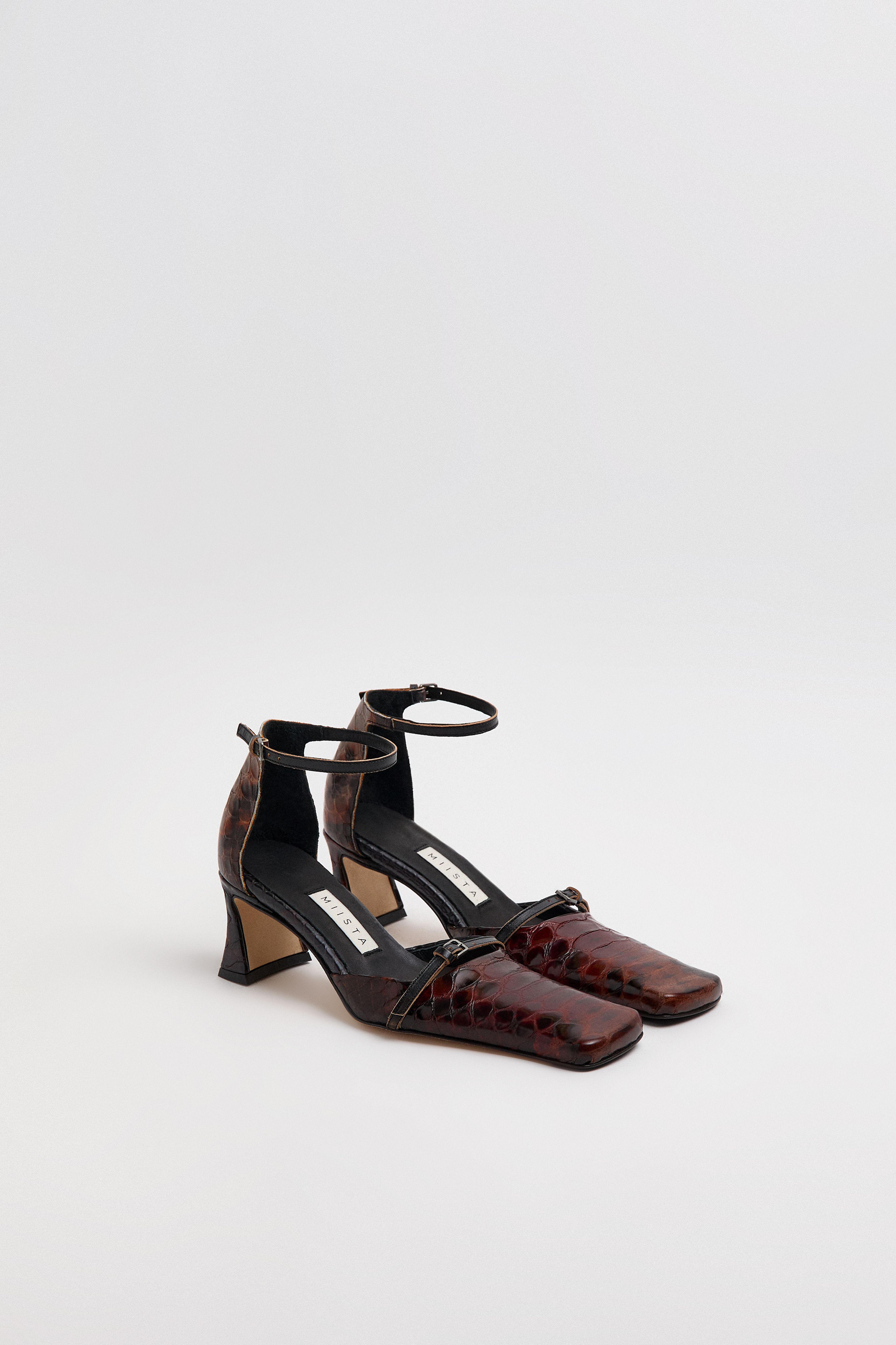 Agna Courts - Tan Snake Embossed Leather | Miista | Designed & Handmade in Europe