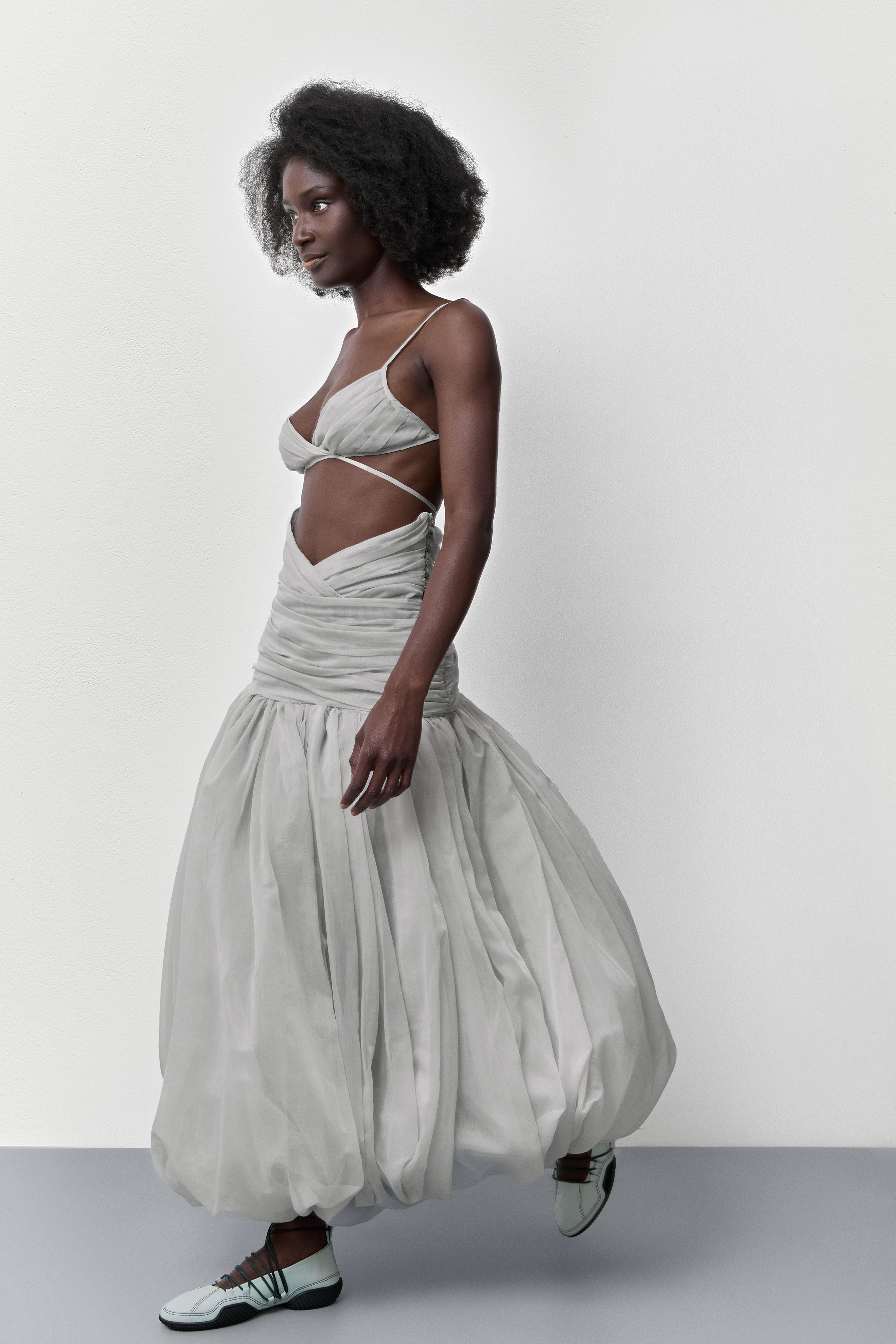 Adrienne Ecru Balloon Long Skirt | Miista | Designed & Handmade in Europe