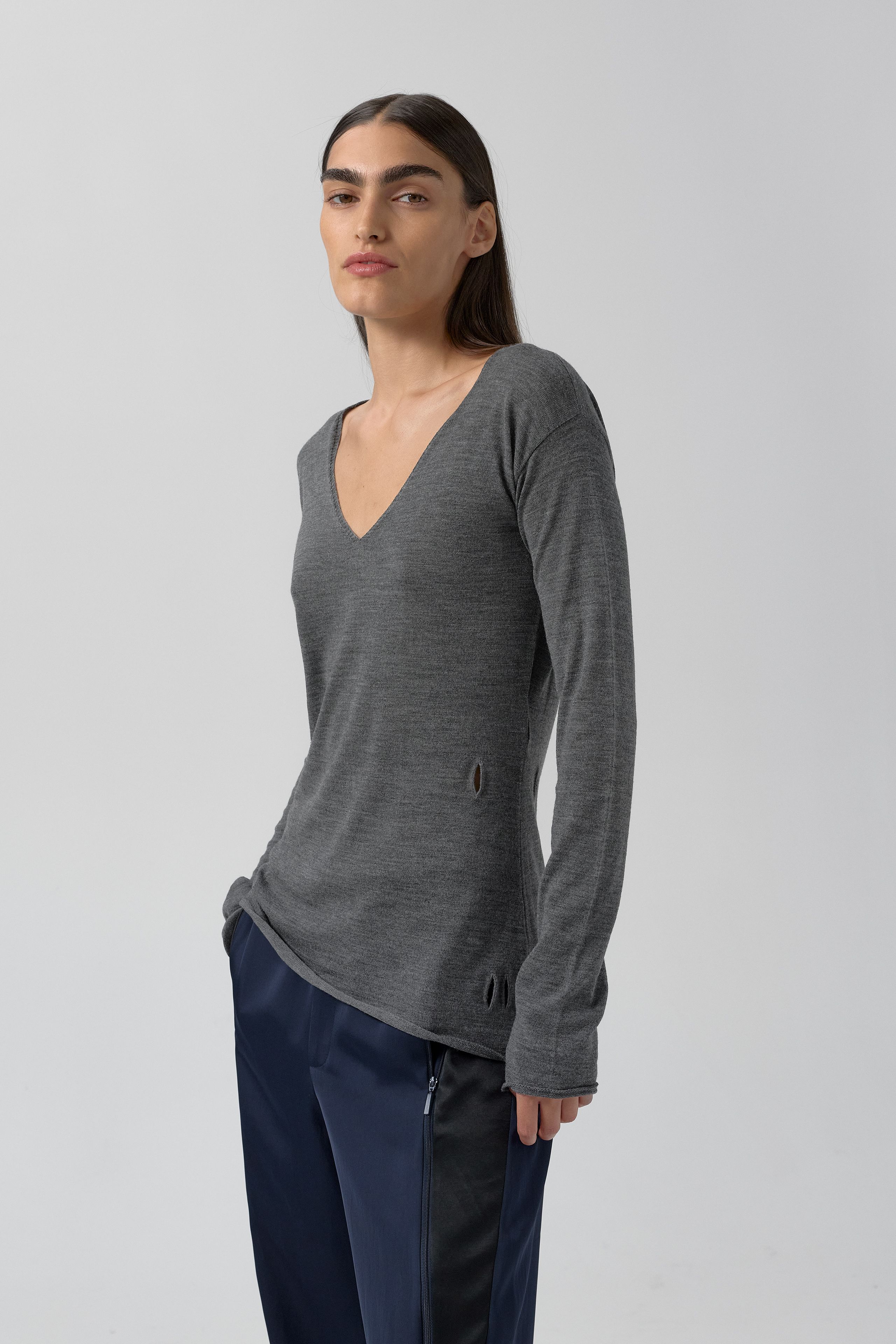 Yoko Jumper - Grey Extra Fine Merino Knit | Miista | Designed & Handmade in Europe