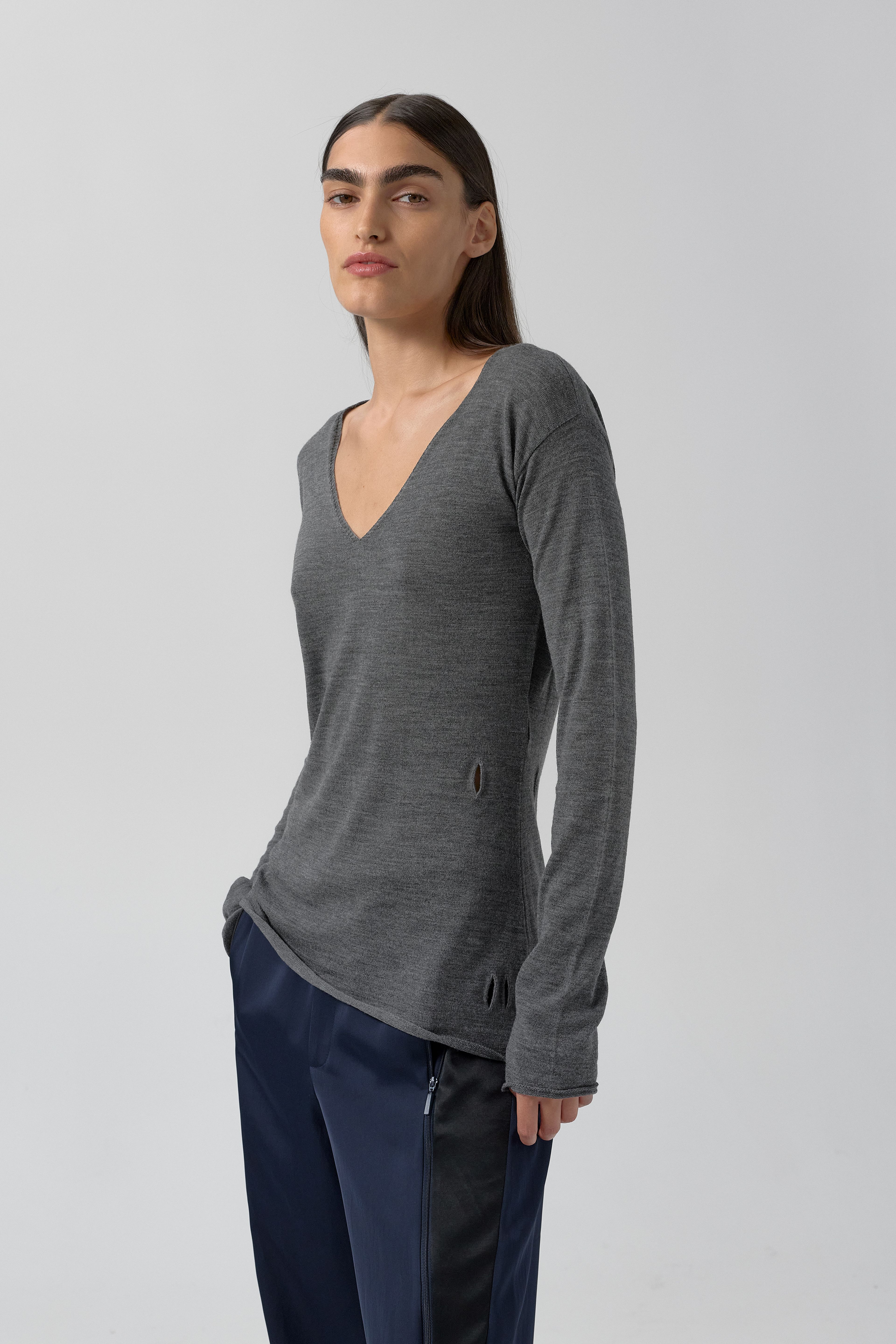 Yoko Jumper - Grey Extra Fine Merino Knit | Miista | Designed & Handmade in Europe