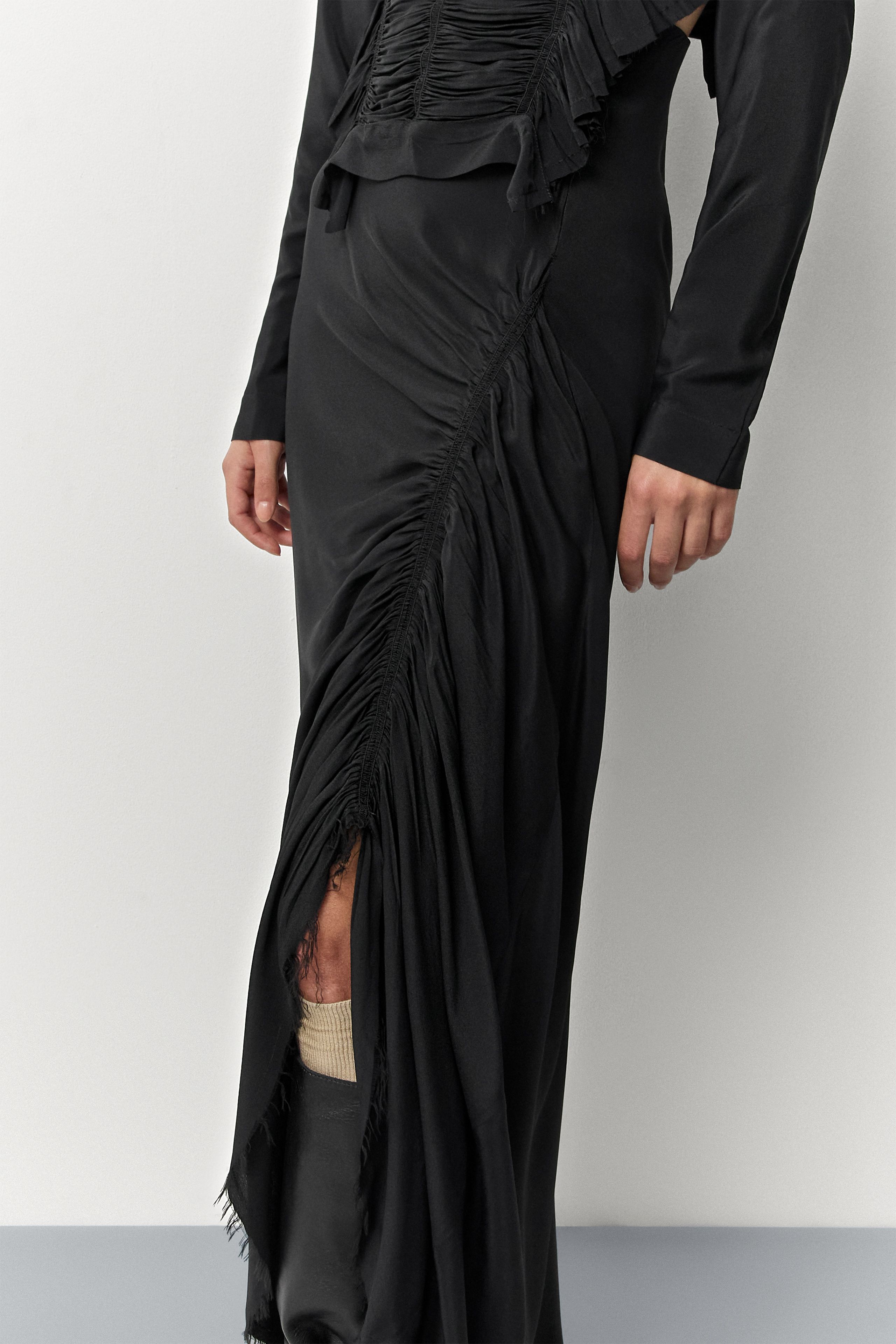 Ze Skirt - Black Silk Blend | Miista
