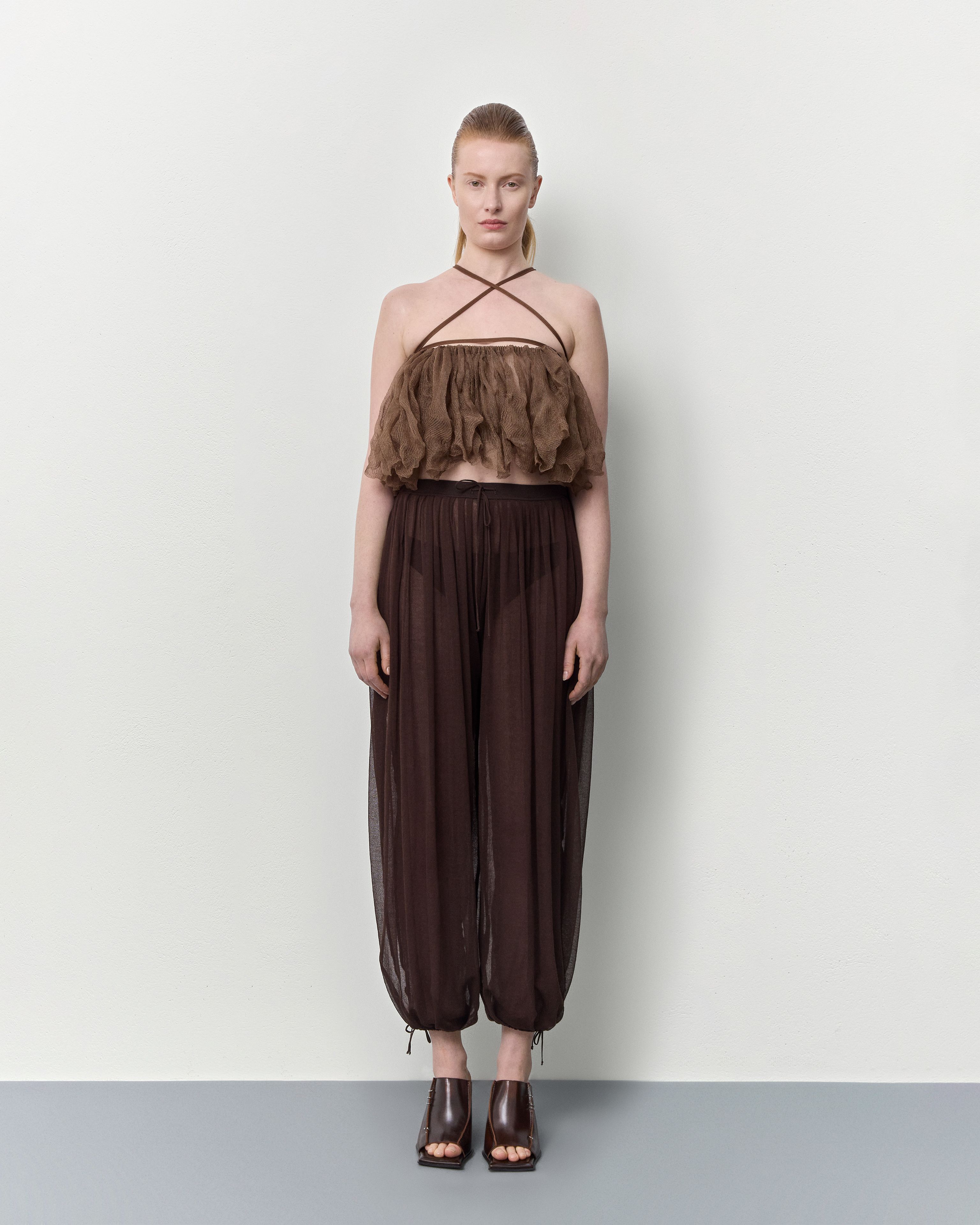 Solee Balloon Brown Knited Trouser | Miista | Designed & Handmade in Europe