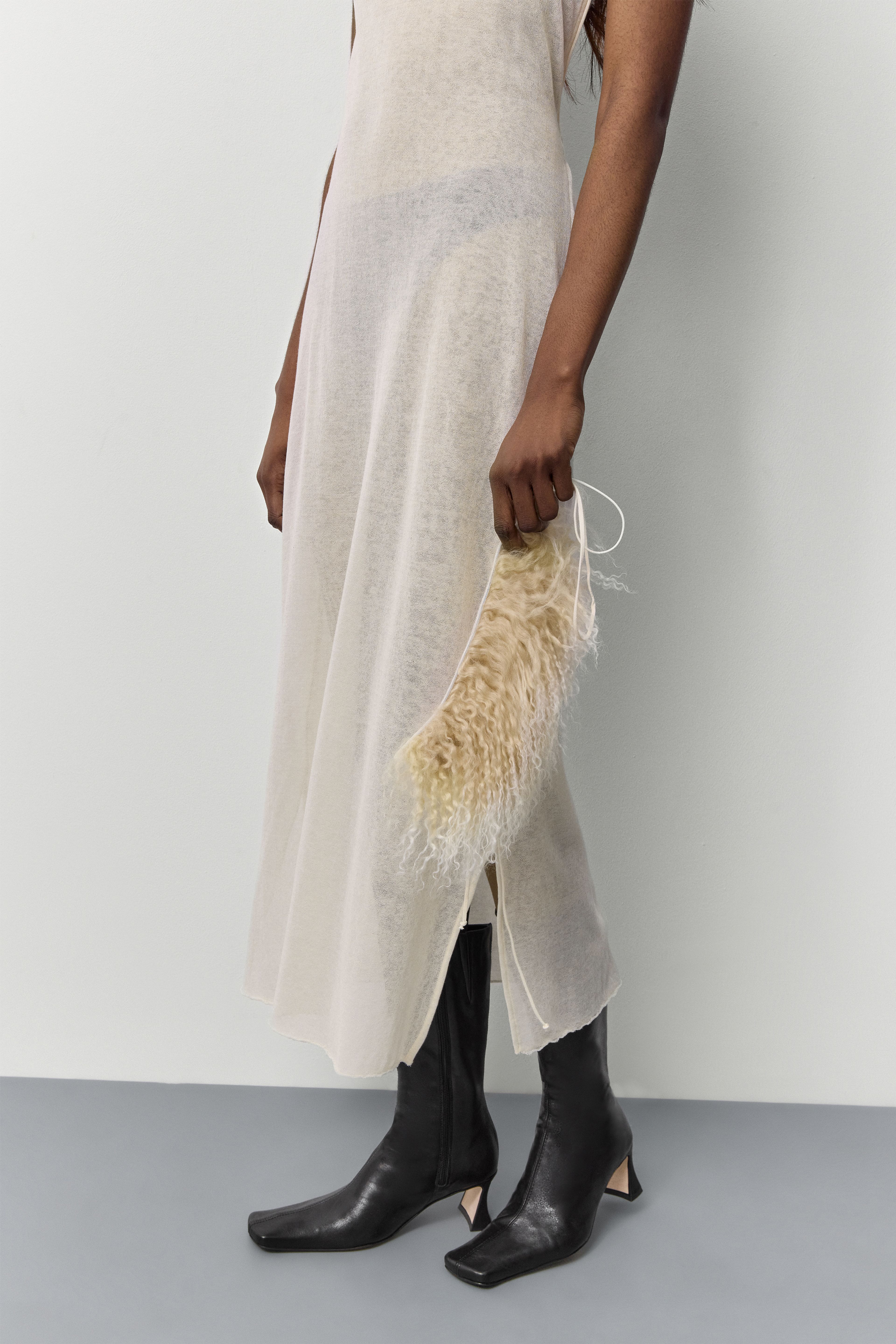 Buffy Ecru Backless Knitted Dress | Miista | Designed & Handmade in Europe