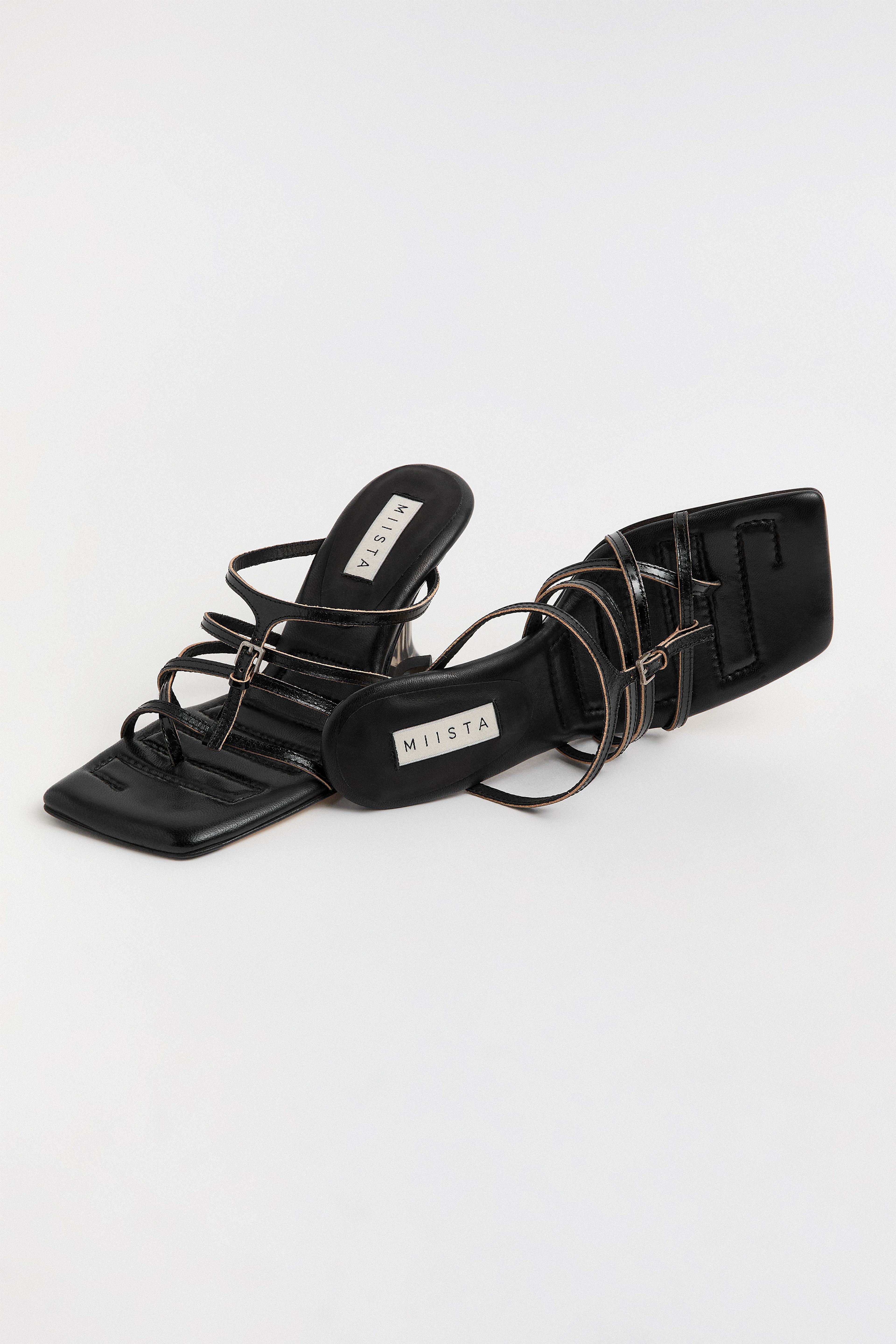 Koya Black Stappy Sandals | Miista | Designed & Handmade in Europe