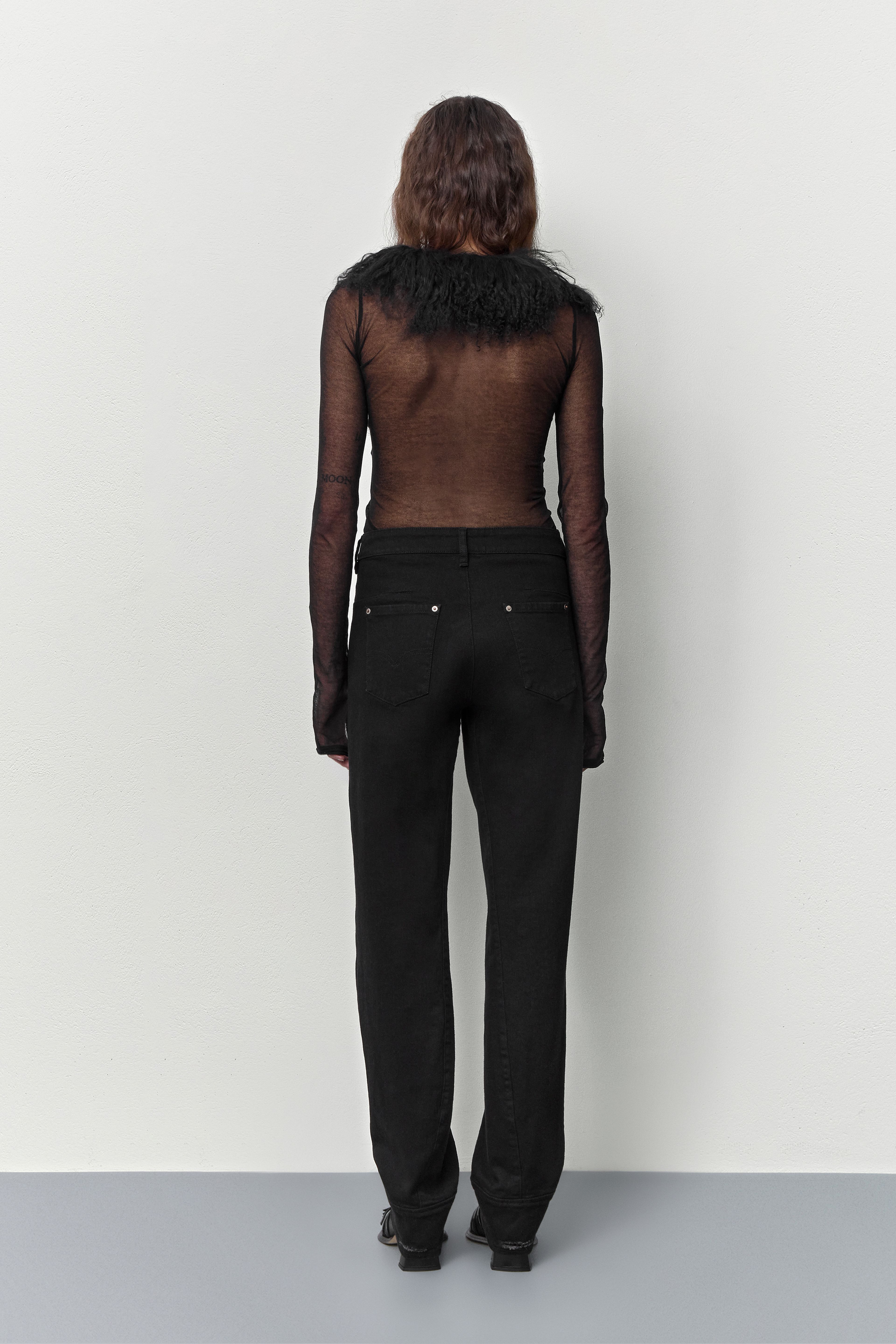 Ripley Black Fuzzy Collar Mini Knit Jacket | Miista | Designed & Handmade in Europe