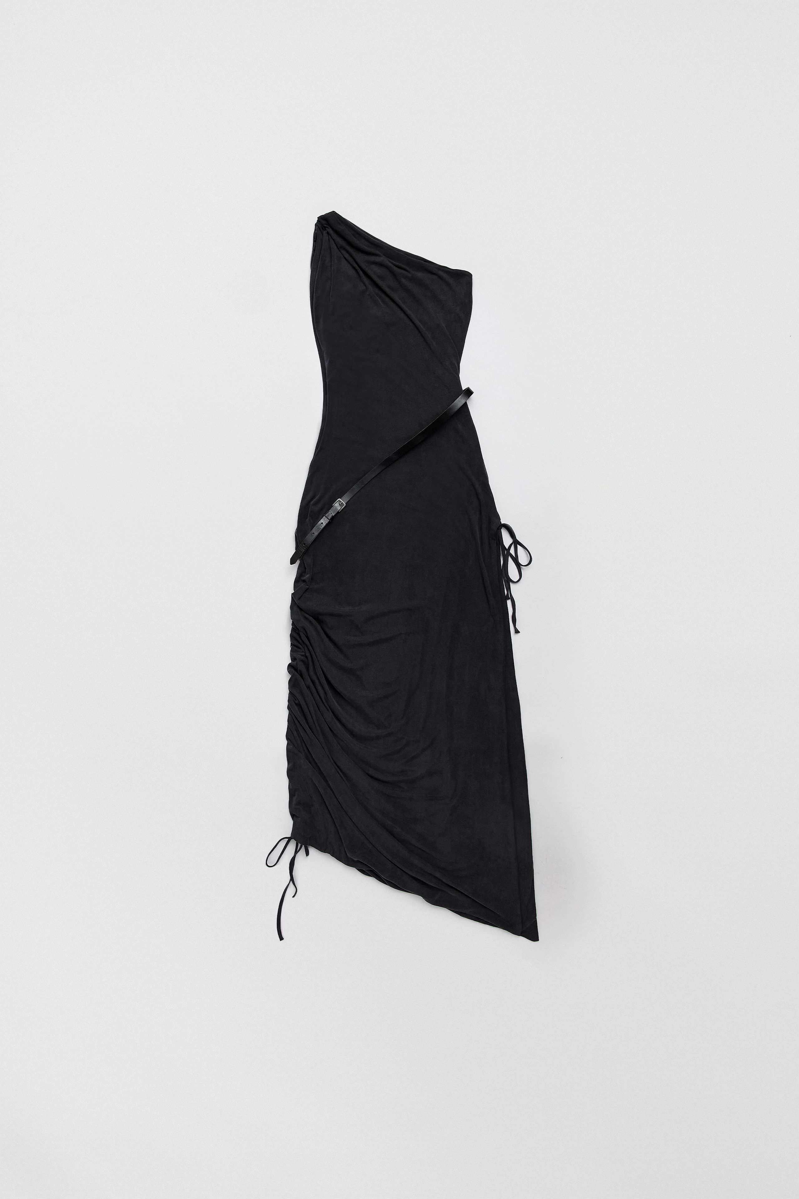 Sidra Dress - Black Ribbed Cupro | Miista