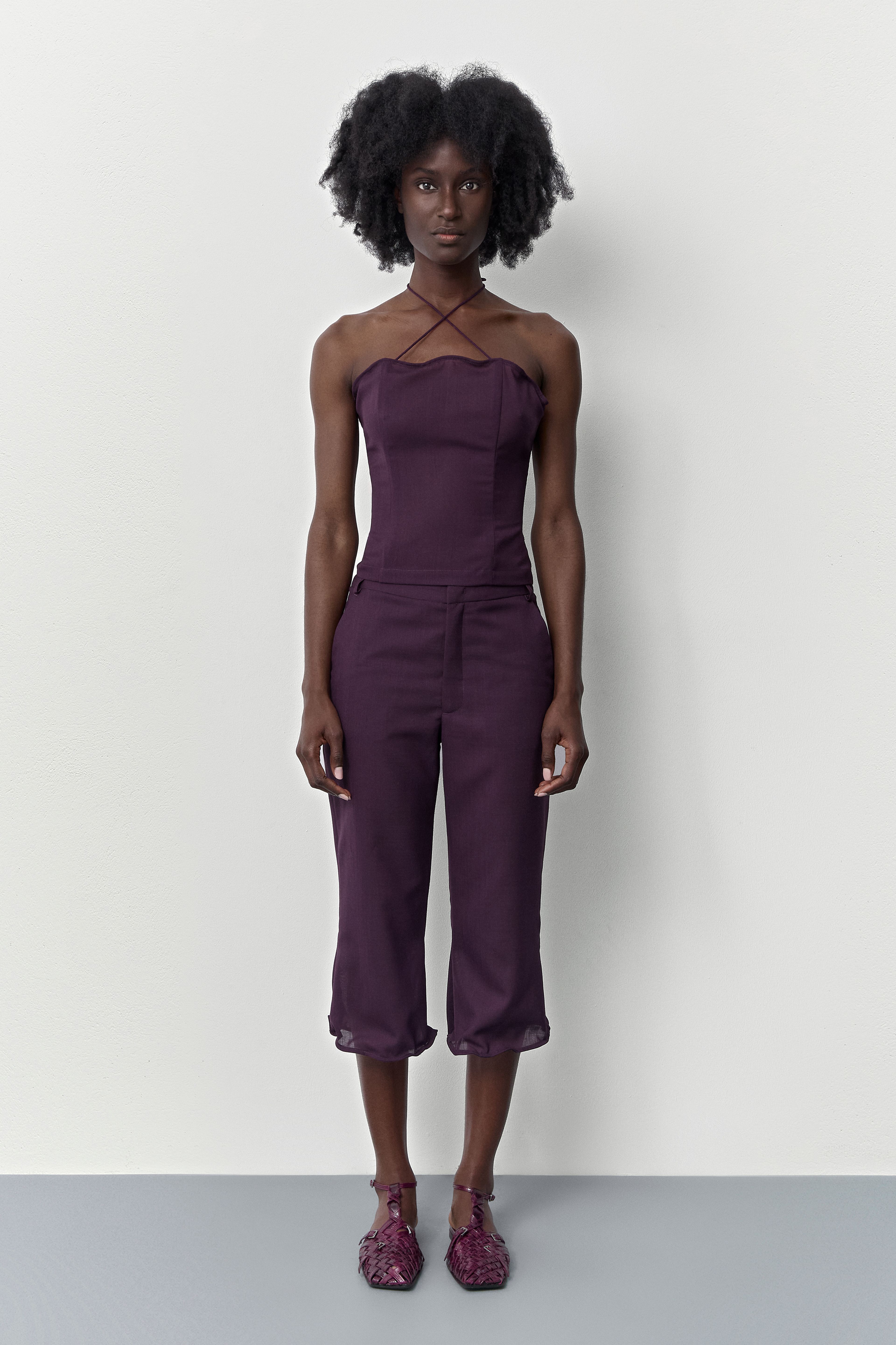 Exene Fig Capri Trousers | Miista | Designed & Handmade in Europe