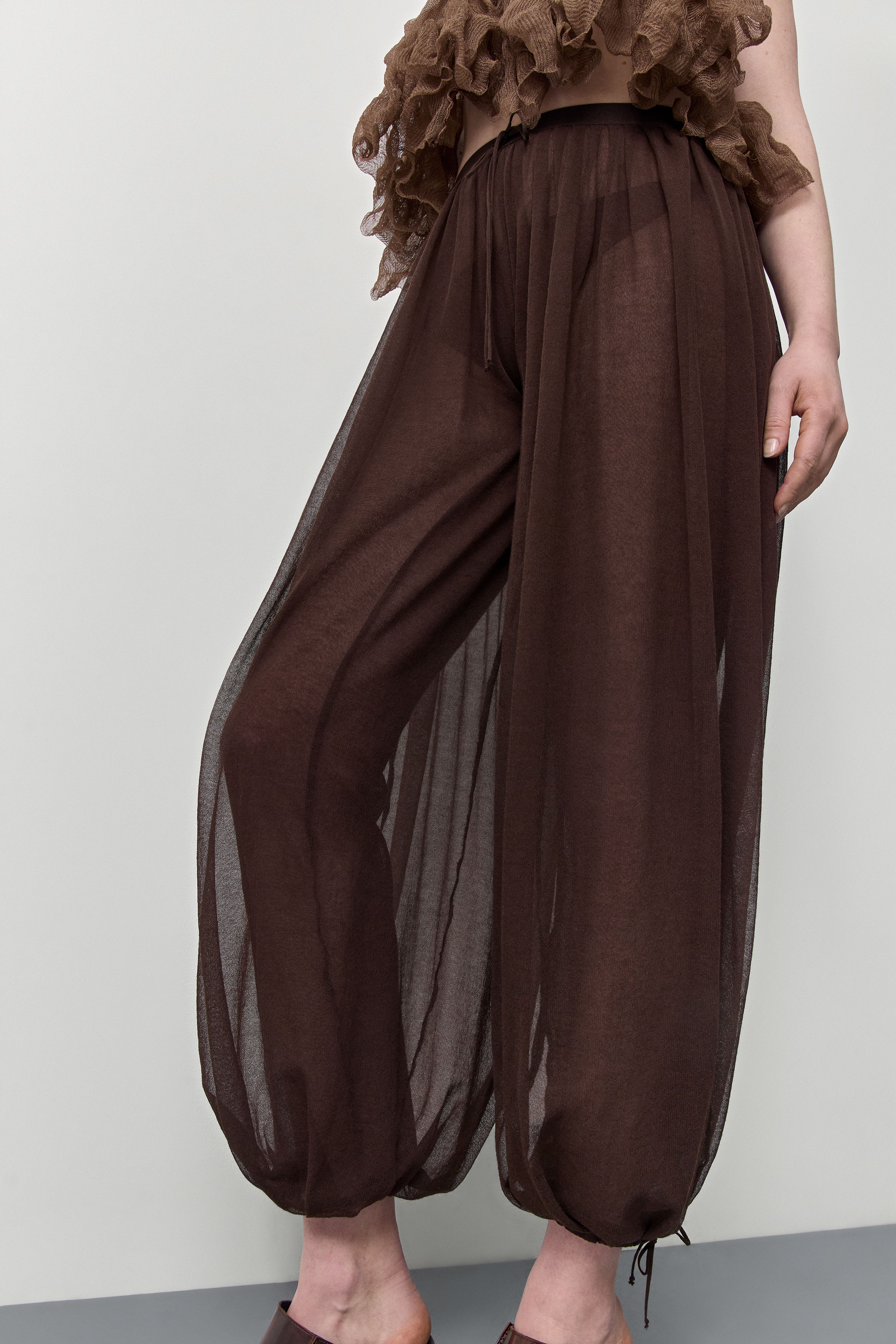 Solee Balloon Brown Knited Trouser | Miista | Designed & Handmade in Europe