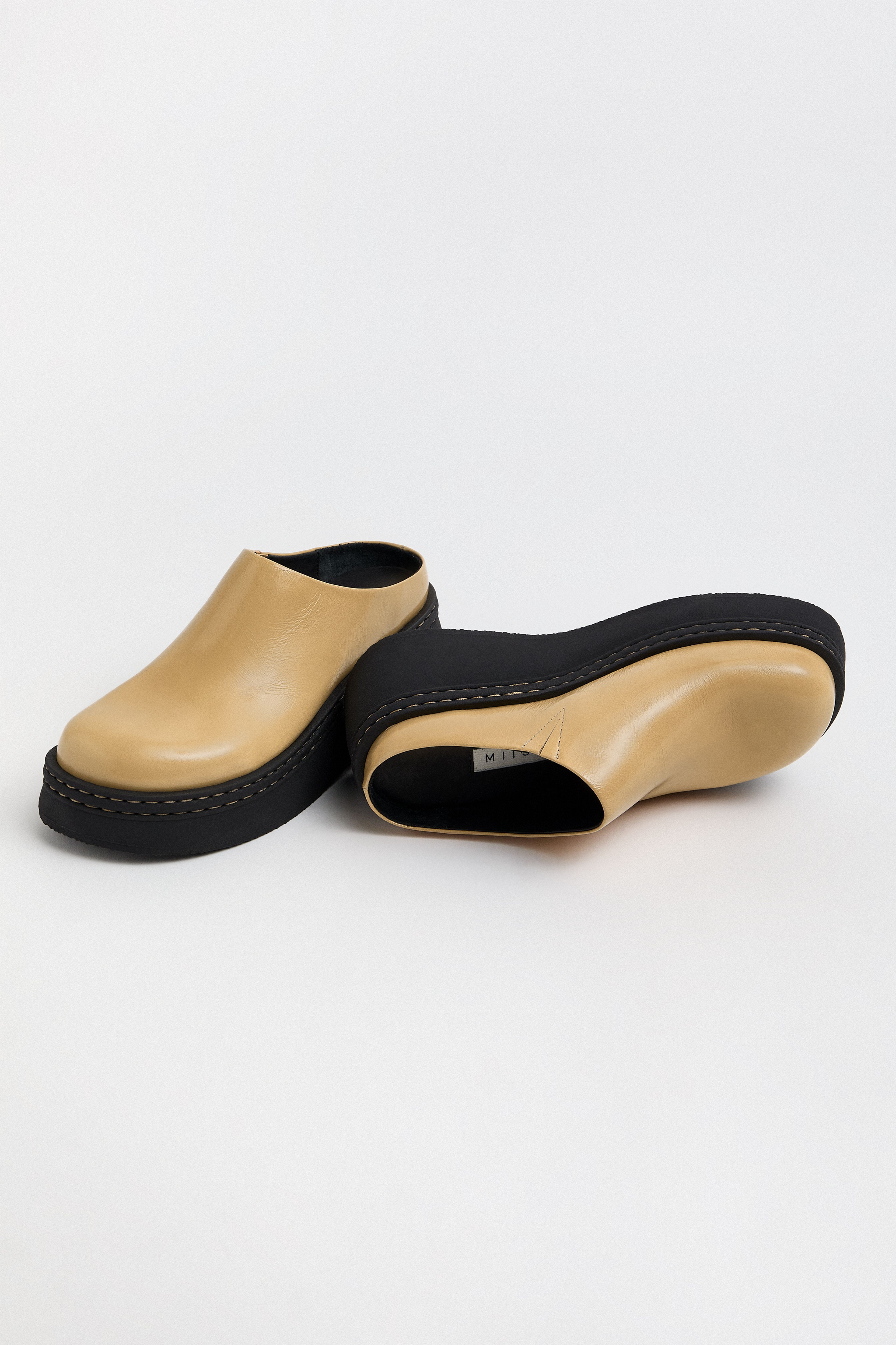 Kristi Mules Toffee Crinkle Leather  | Miista | Designed & Handmade in Europe