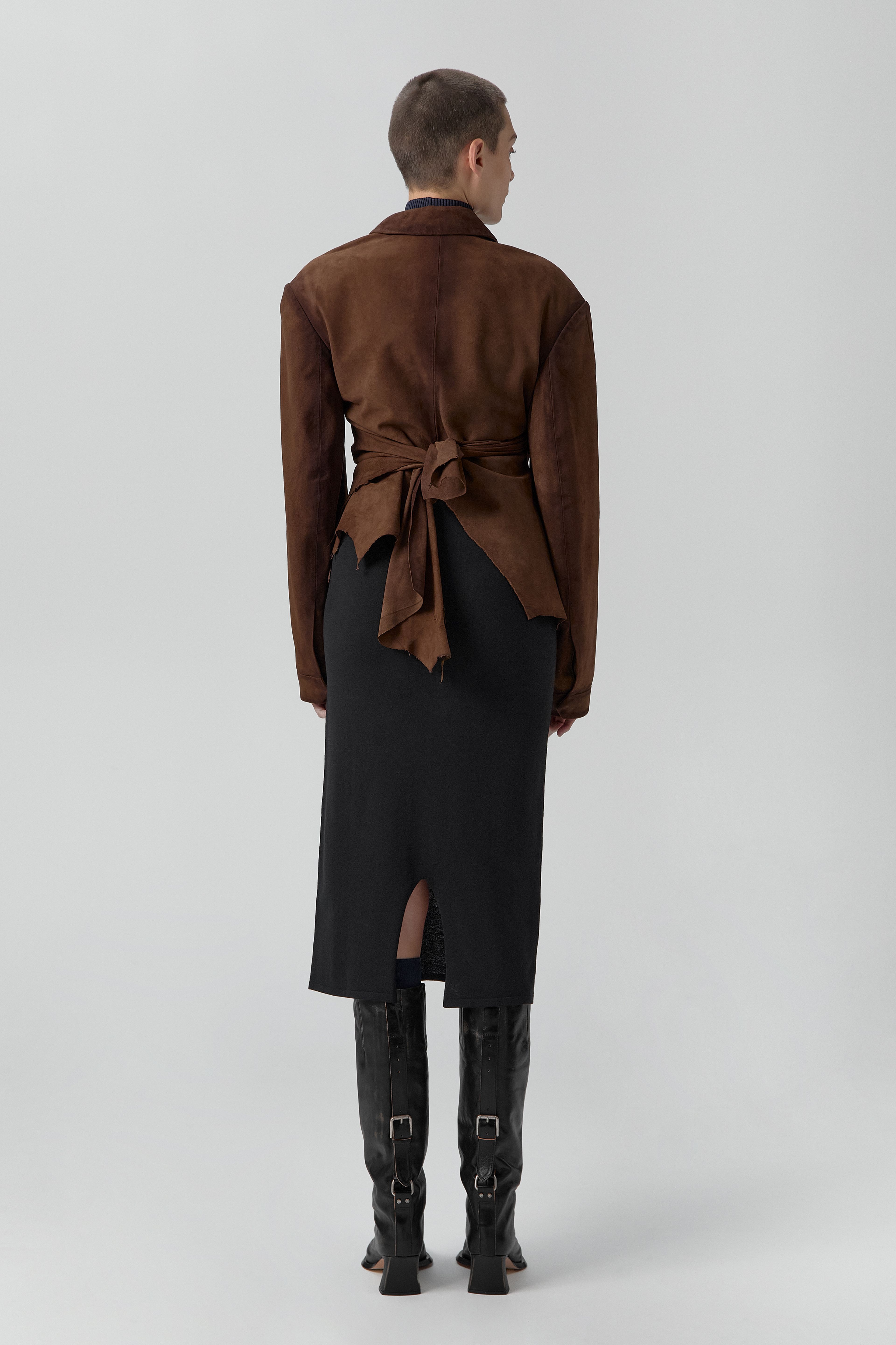 Steph Tan Wrapped Leather Jacket | Miista | Designed & Handmade in Europe