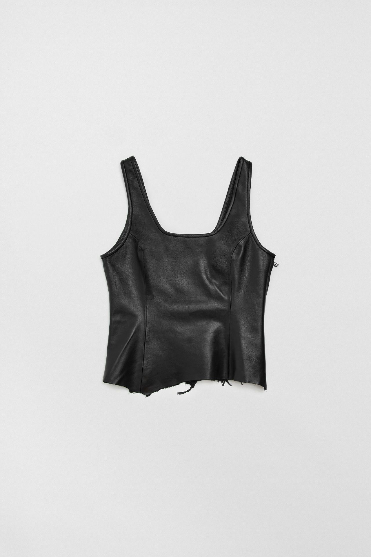 Neda Black Leather Top | Designed & Handmade in Europe