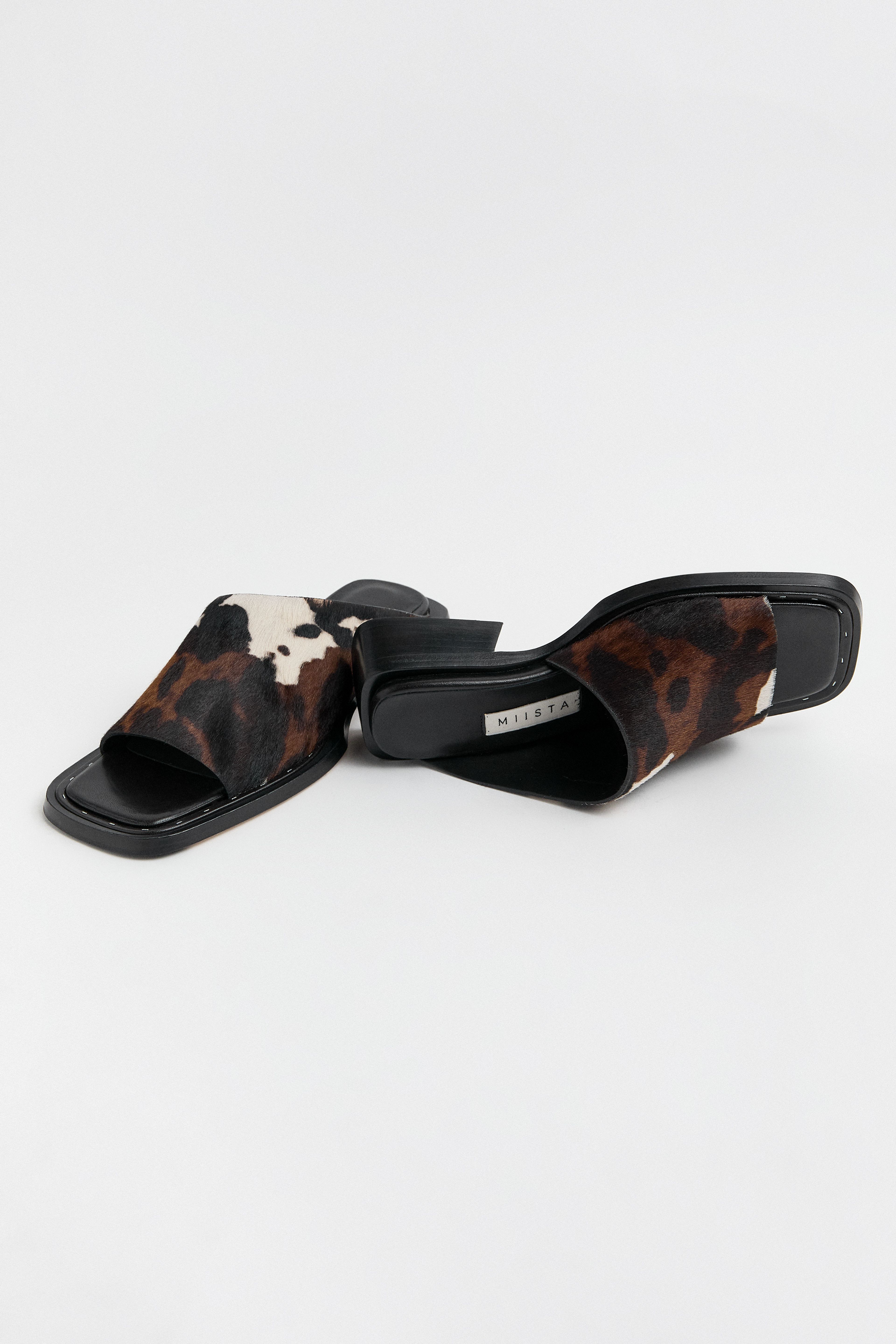 Alendra Cow Asymmetric Sandals | Miista | Designed & Handmade in Europe
