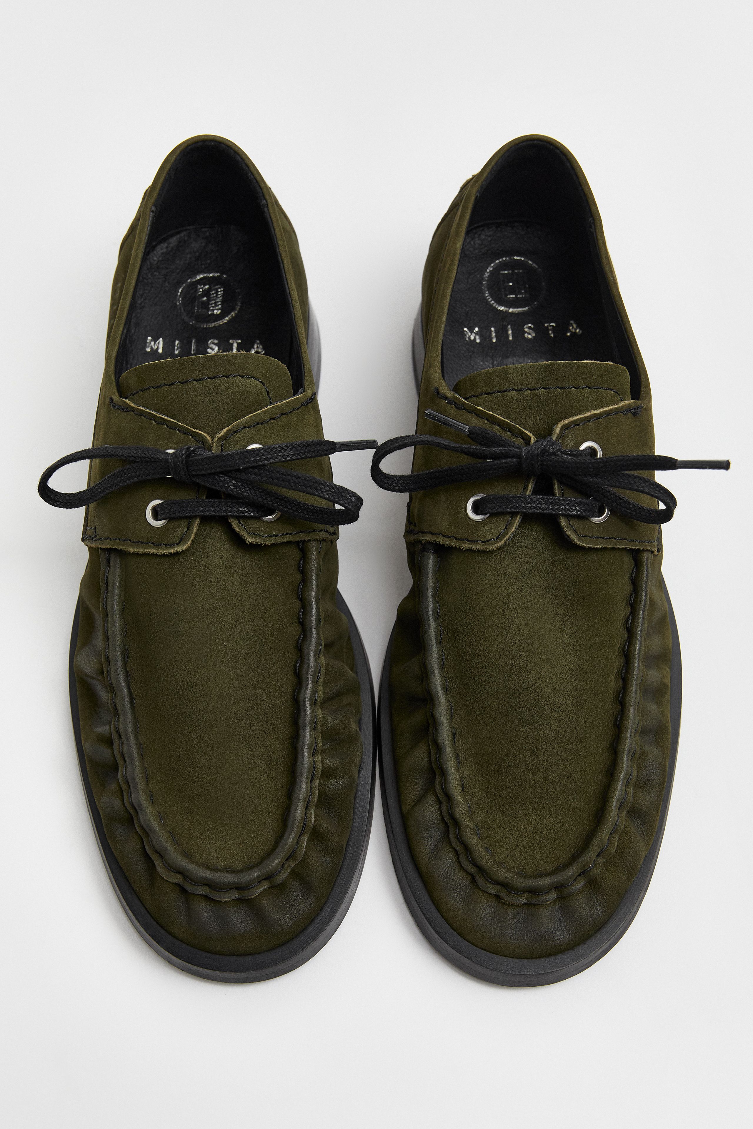 Edelira Loafers - Khaki Suede Leather | Miista display picture 2