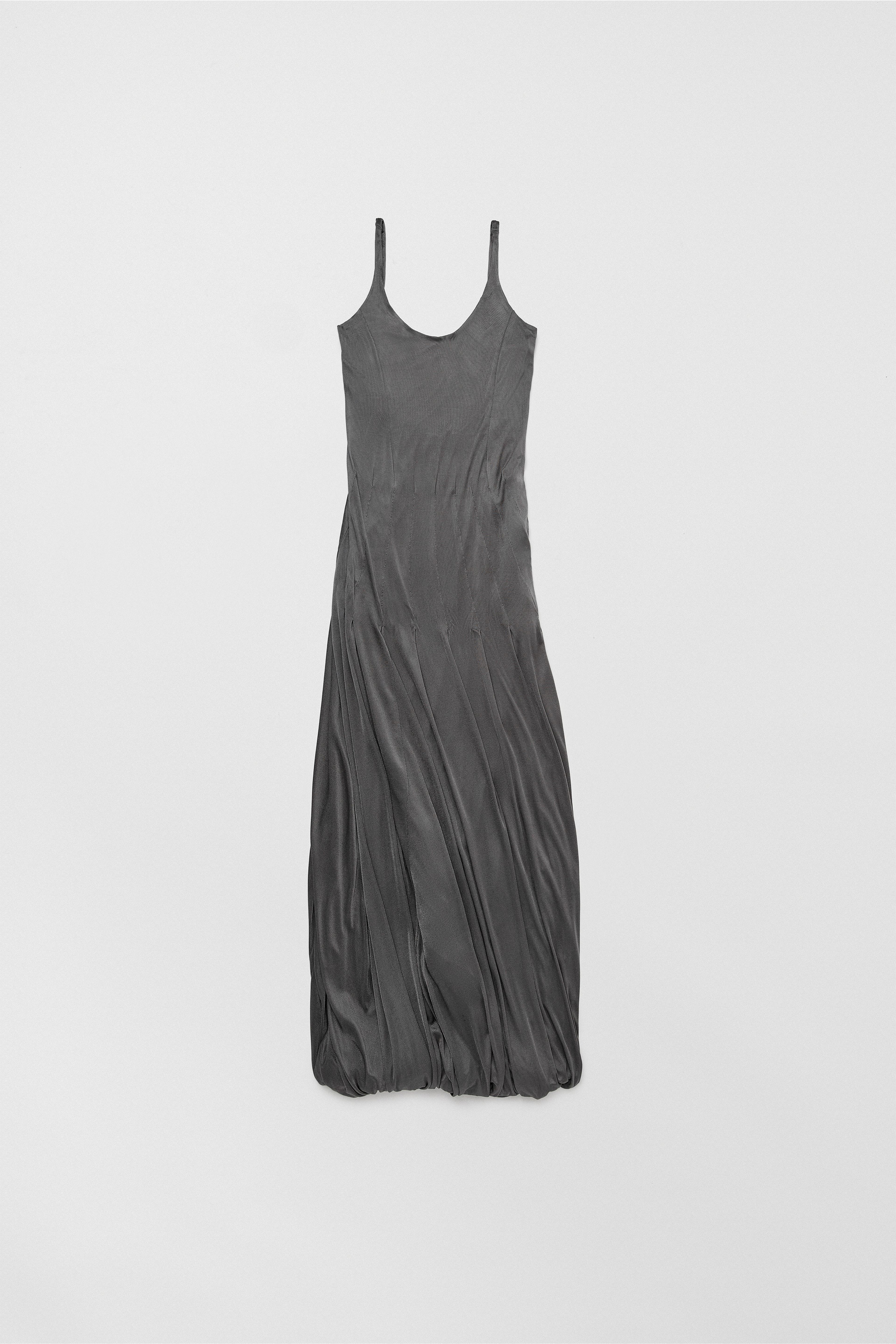 Nyah Dark Grey Twisted Balloon Dress | Miista | Designed & Handmade in Europe