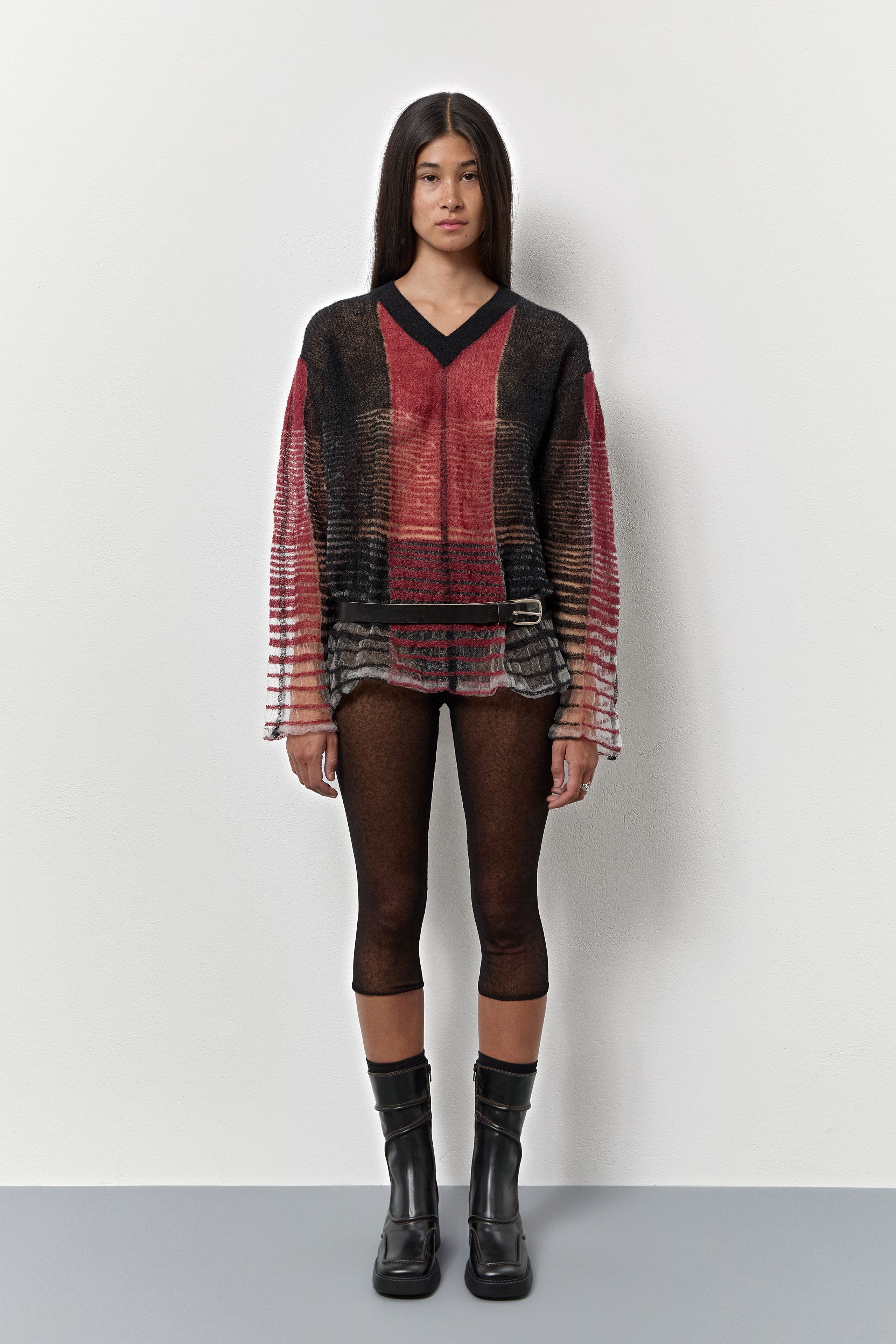 Malene Boots - Black Leather Brown Stitching | Miista, image size:2560x3840