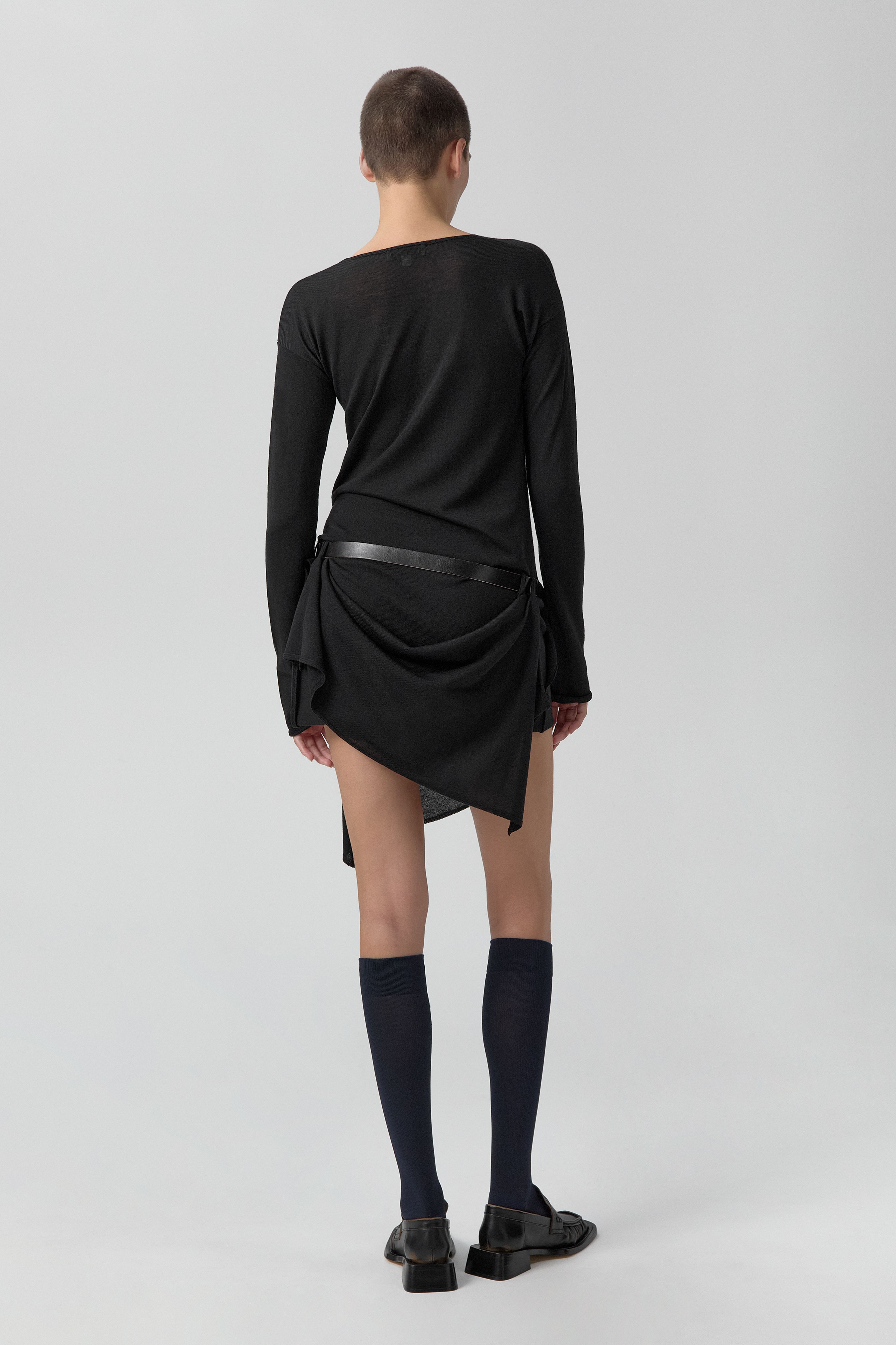 Yayoi Dress - Black Extra Fine Merino Knit | Miista | Designed & Handmade in Europe