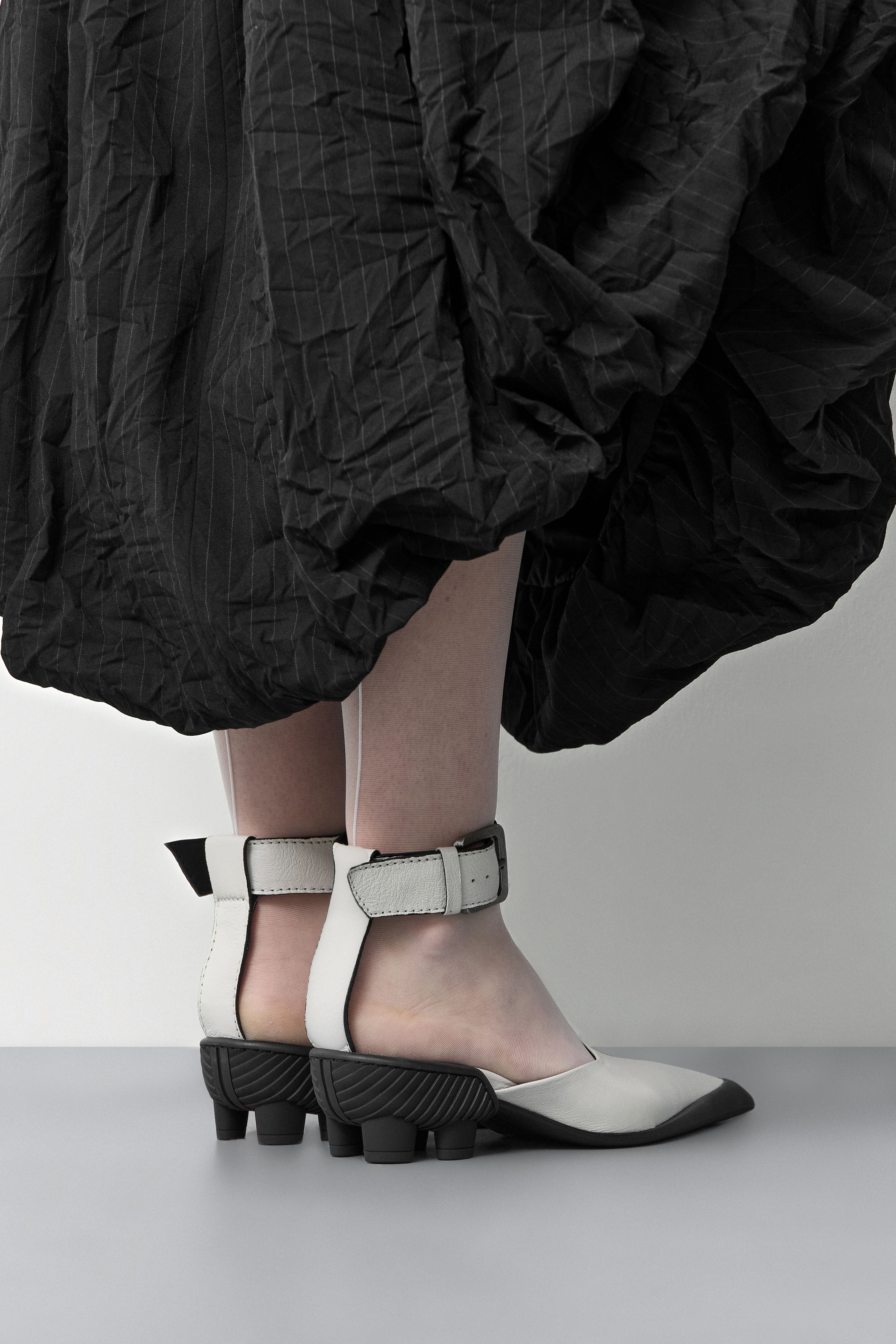Talla Off White Ankle Buckled Courts | Miista | Designed & Handmade in Europe