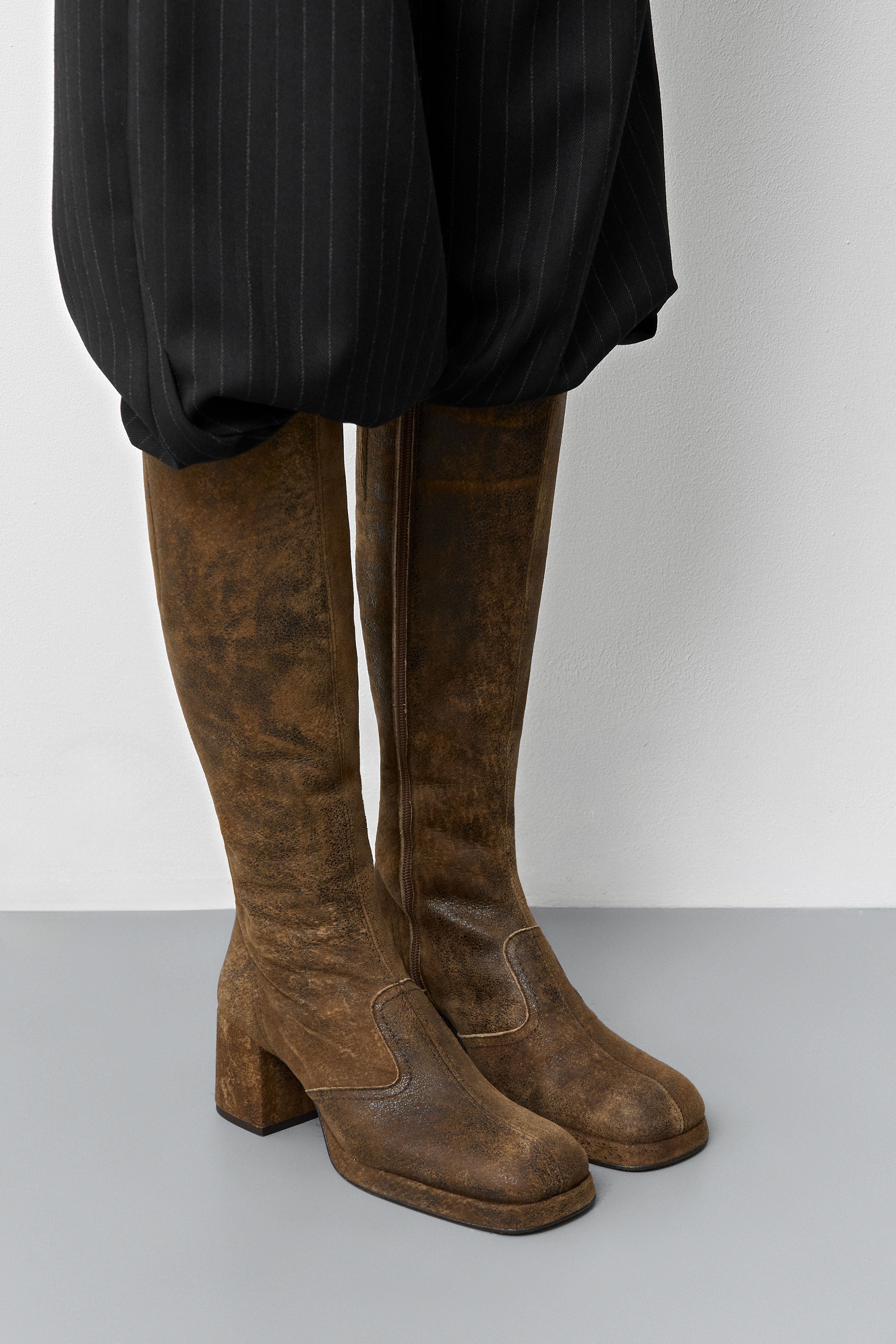 Donna Broken Brown Tall Boots | Miista | Designed & Handmade in Europe