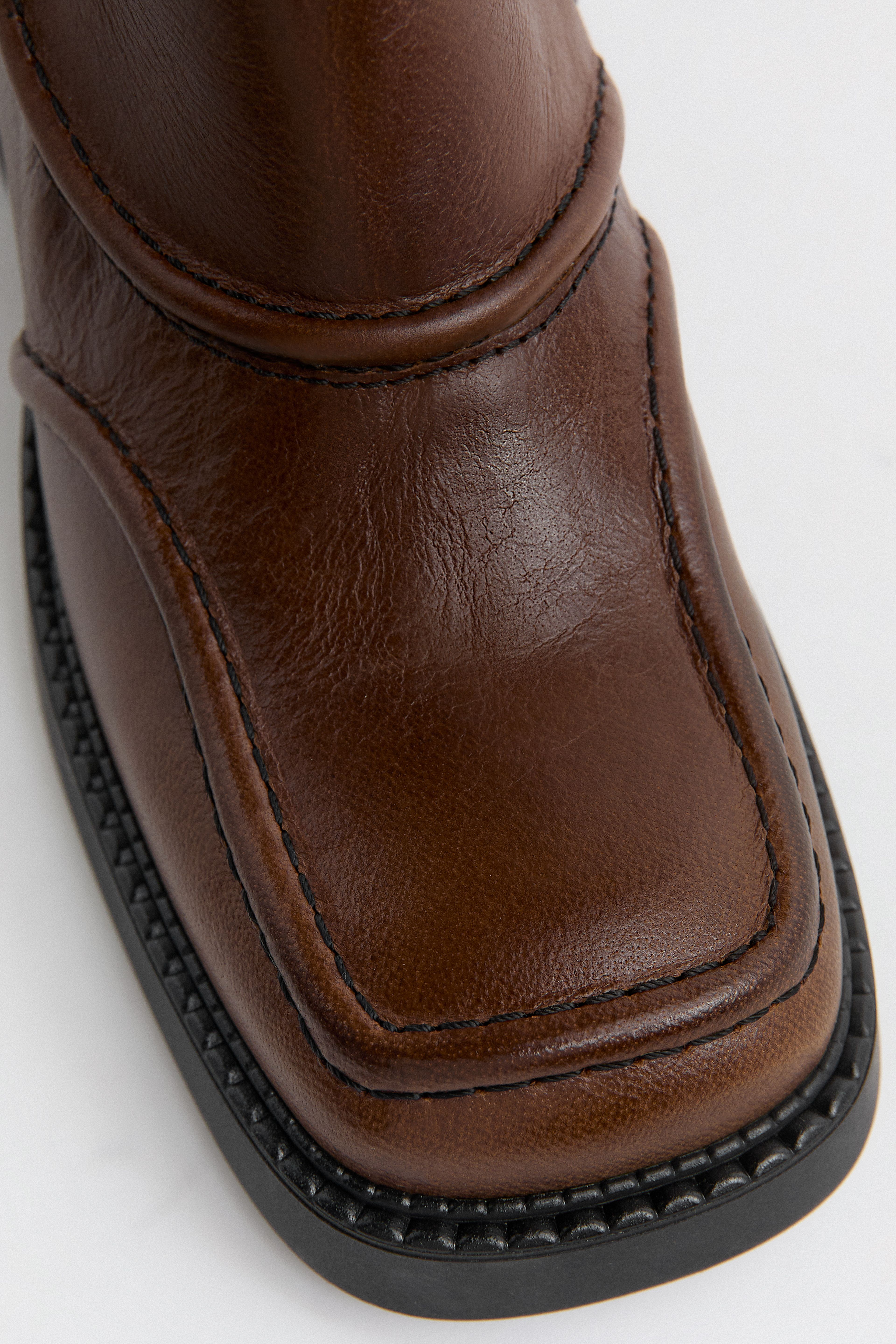 Malene Boots - Tan Leather Black Stitching | Miista | Designed & Handmade in Europe