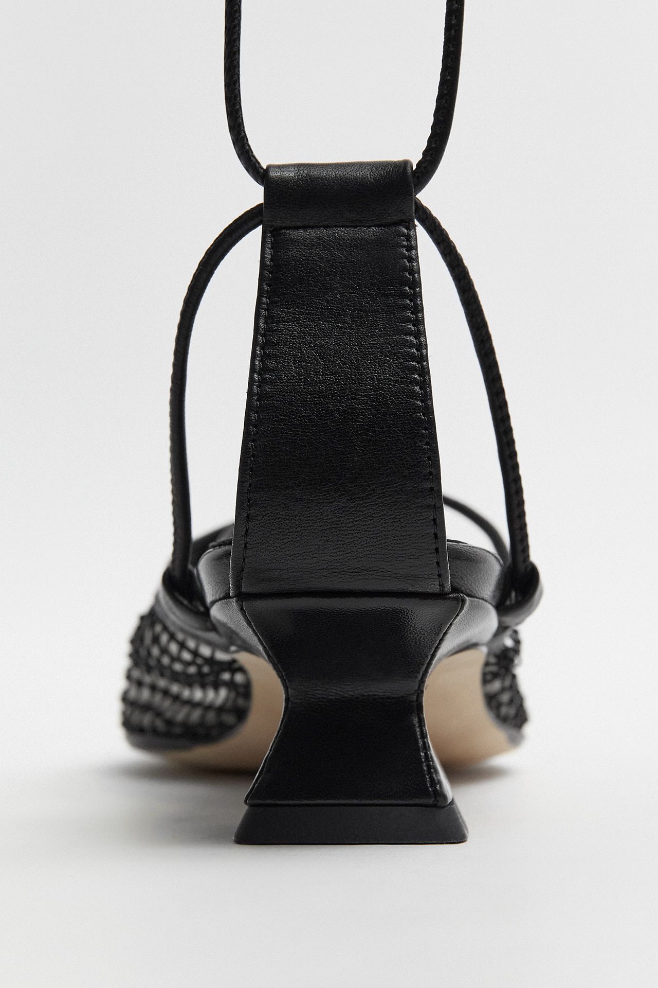 Andes Black Mesh Mule Sandals | Miista