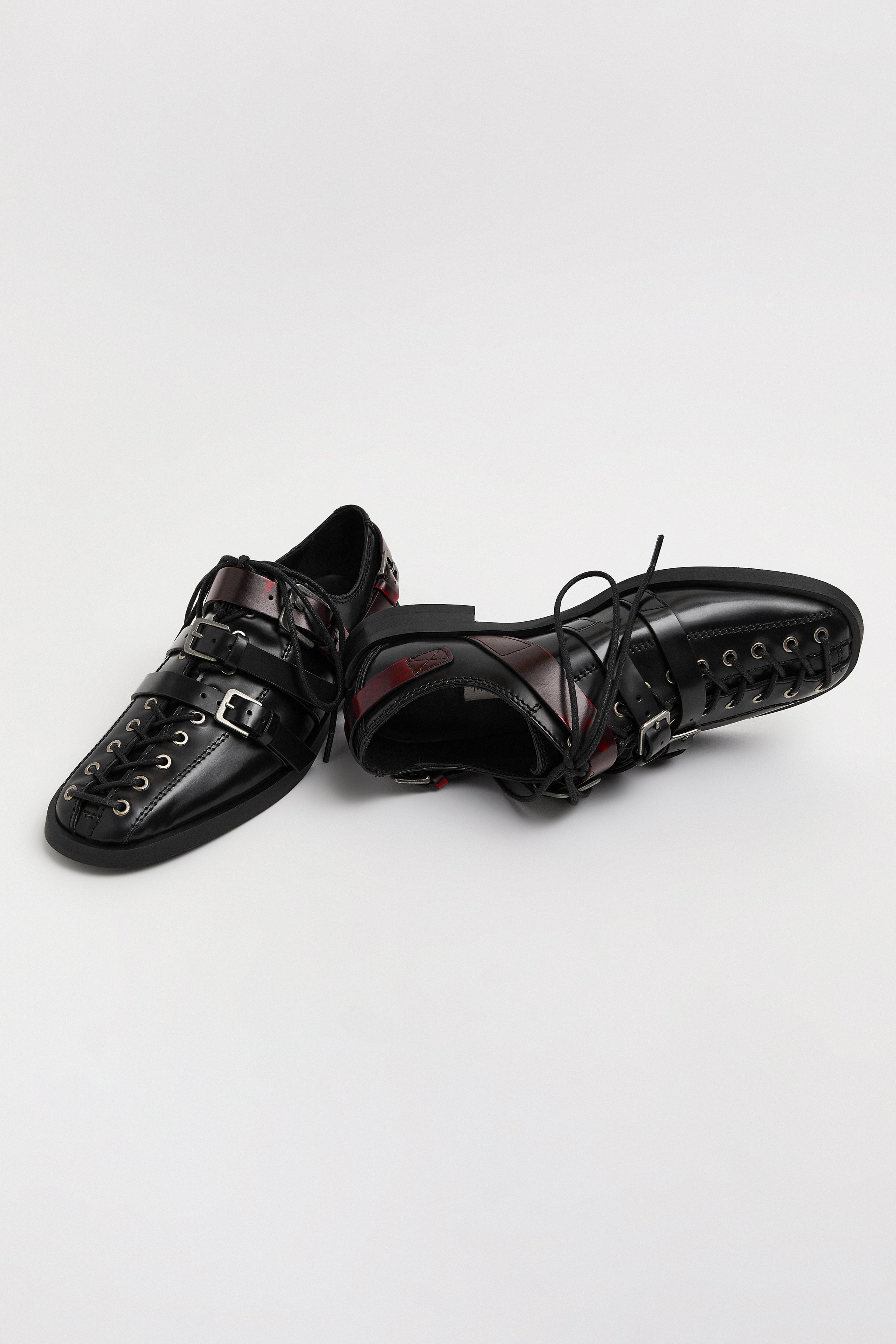Cobie Loafers - Black Burgundy Leather Derby | Miista | Designed & Handmade in Europe