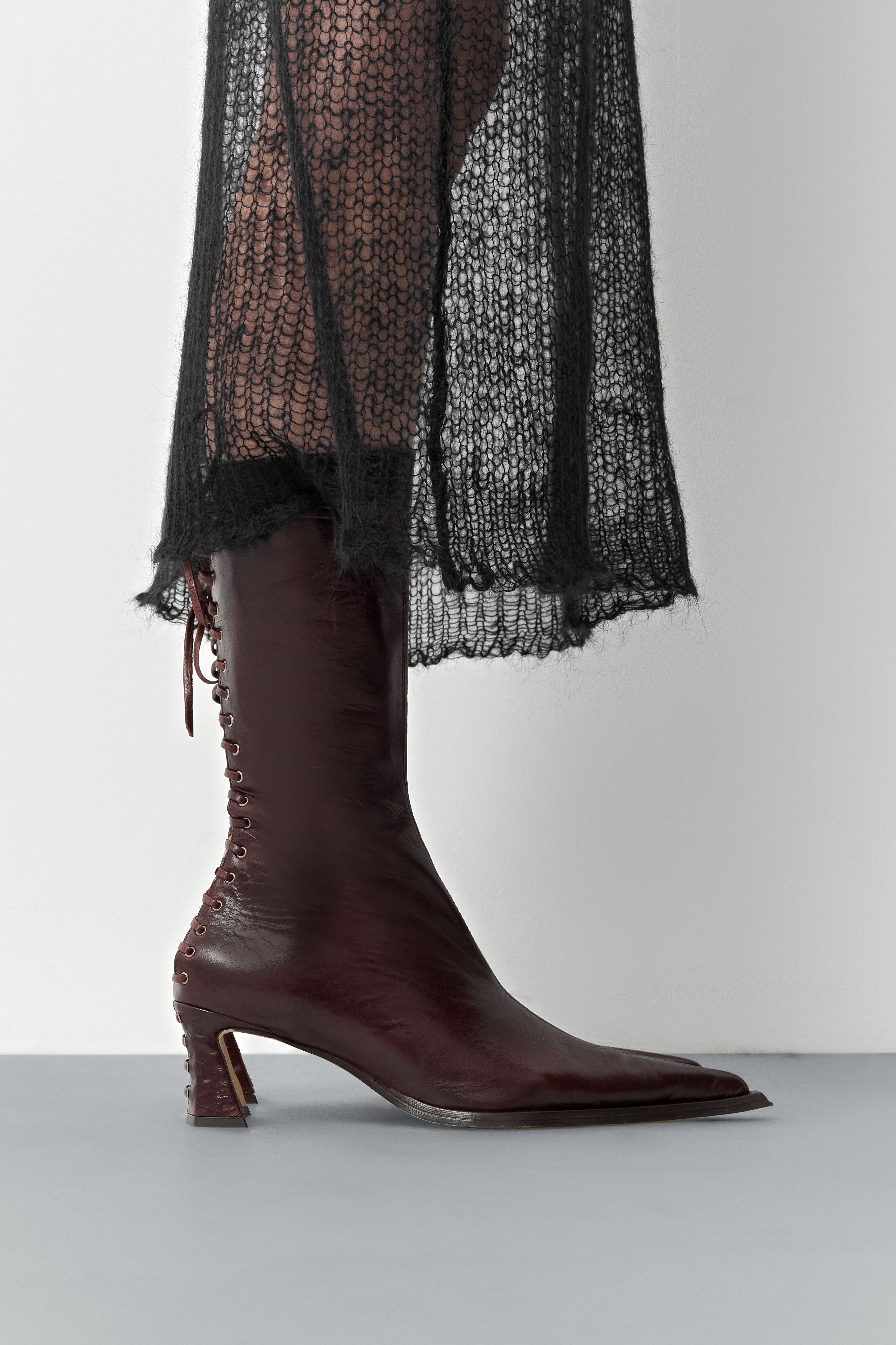 Shelley Boots - Brown Lace Leather | Miista