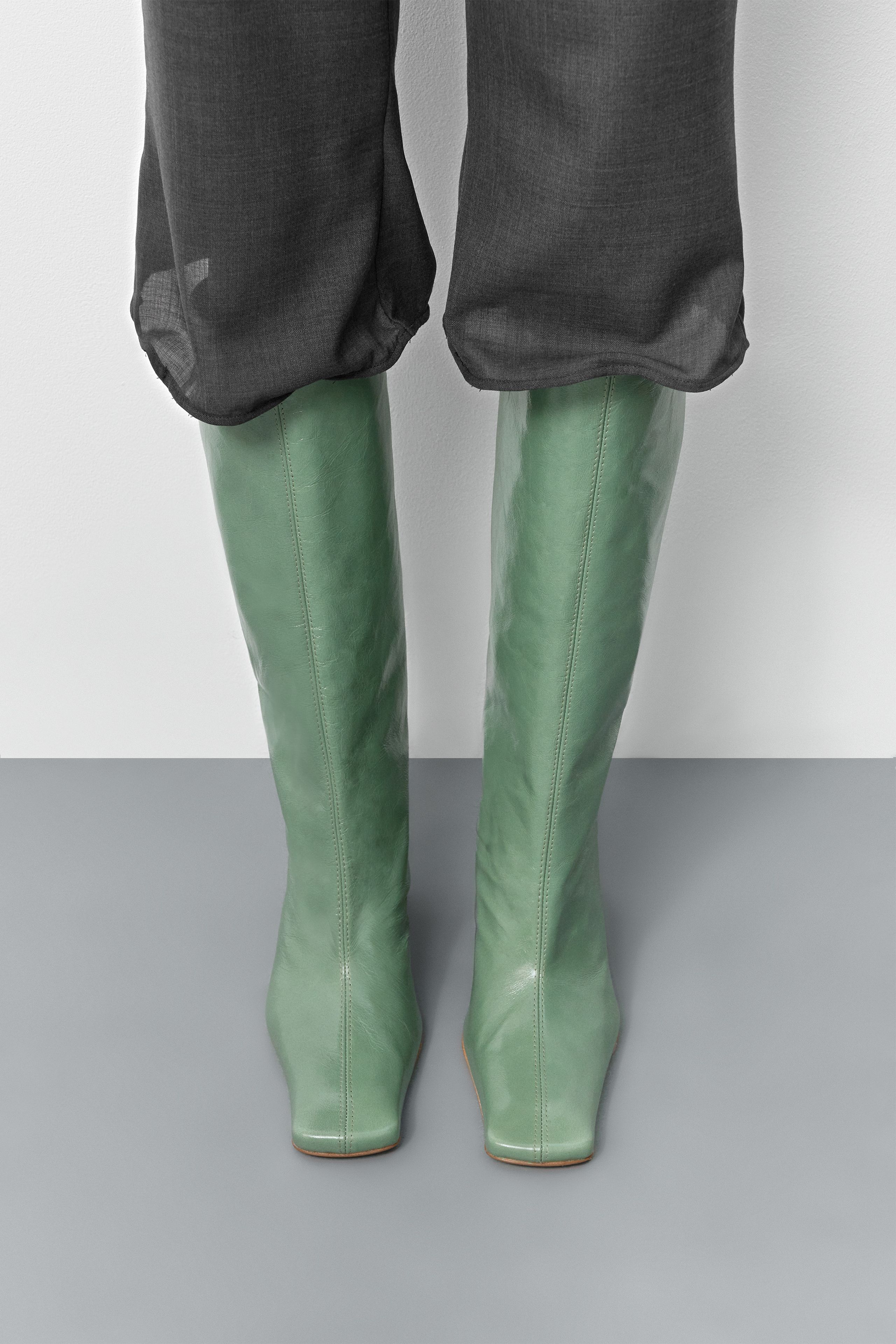 Bluma Boots - Aquamarine Crinkle Leather | Miista