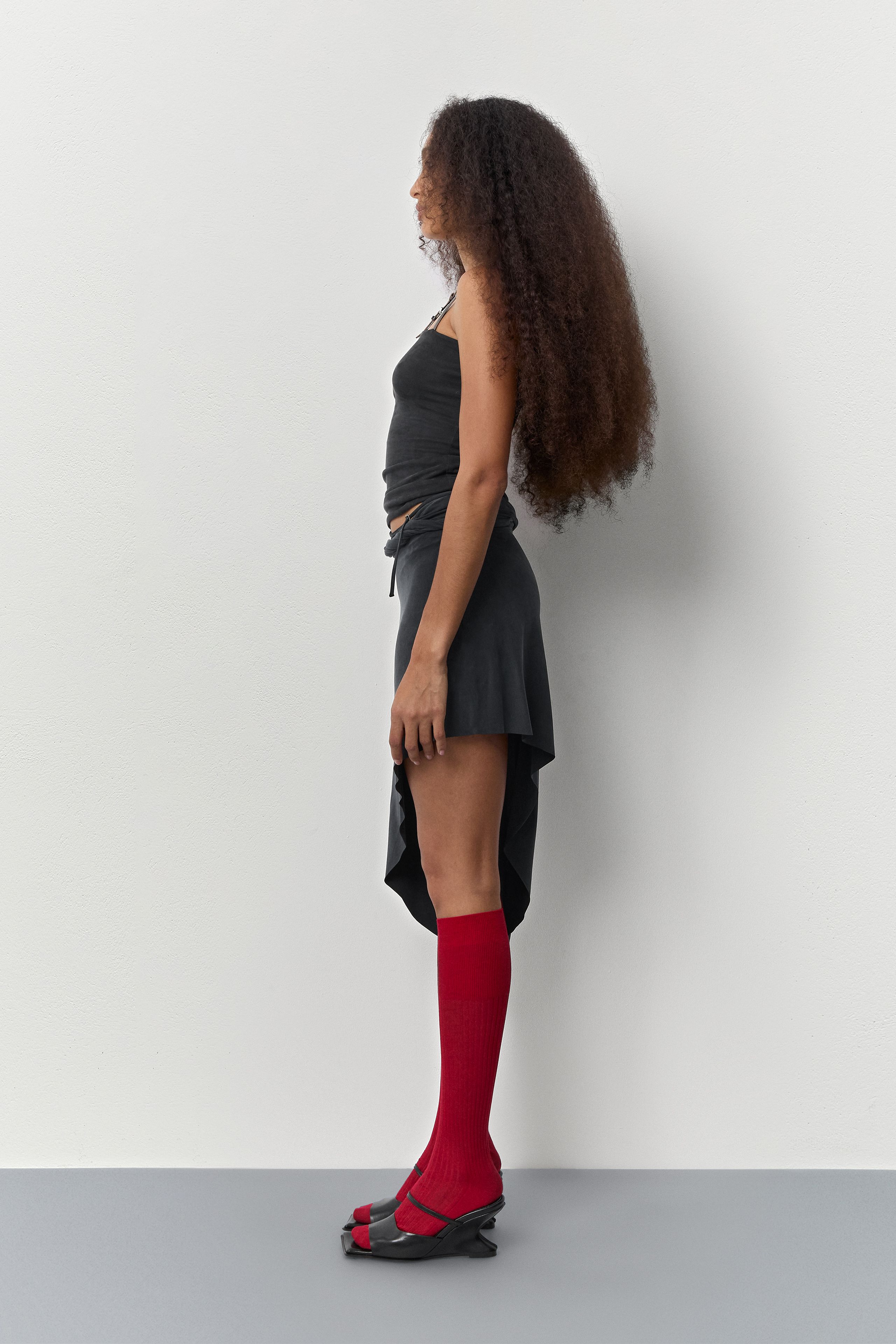 Luma Skirt - Washed Black Cupro | Miista