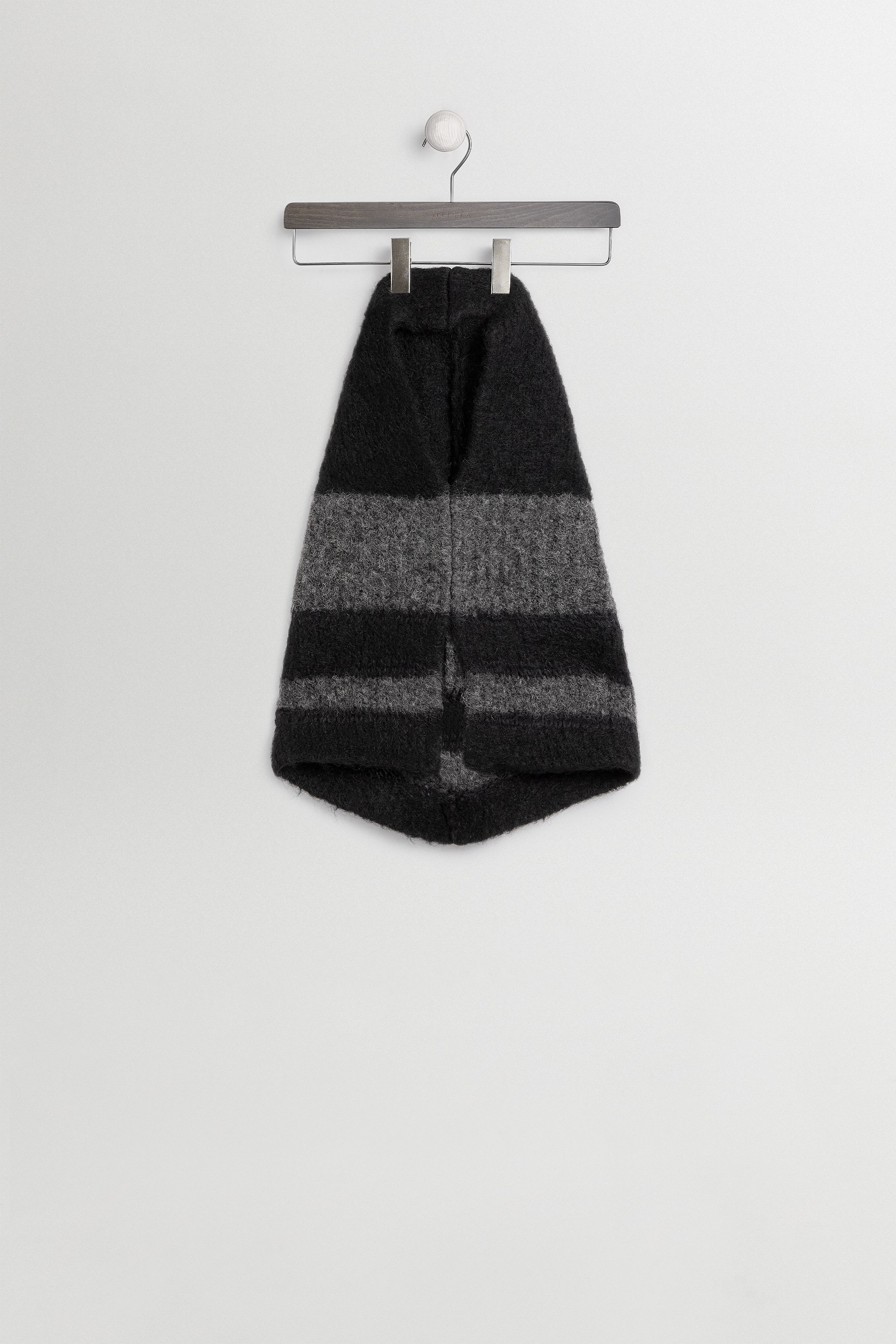 Mona Balaclava - Black Grey Fine Alpaca Knit | Miista